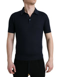 Dolce & Gabbana Dark Blue Collared Short-Sleeved Polo Shirt