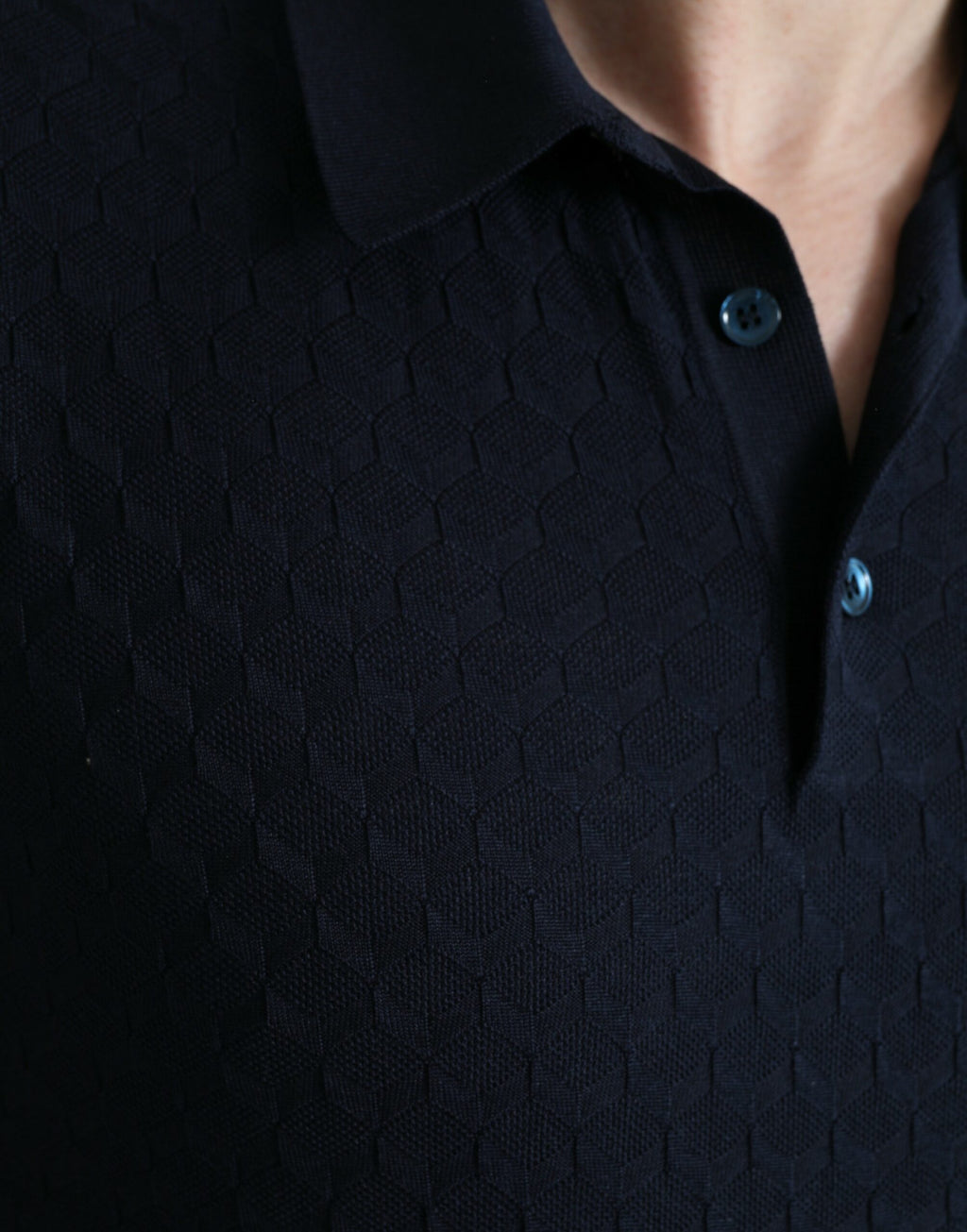 Dolce & Gabbana Dark Blue Collared Short-Sleeved Polo Shirt