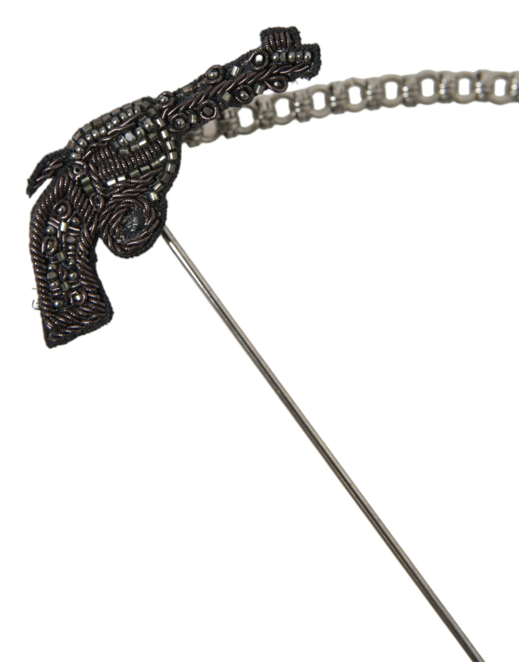 Dolce & Gabbana Brass Copper Silk Revolver Pistol Men's Brooch Pin