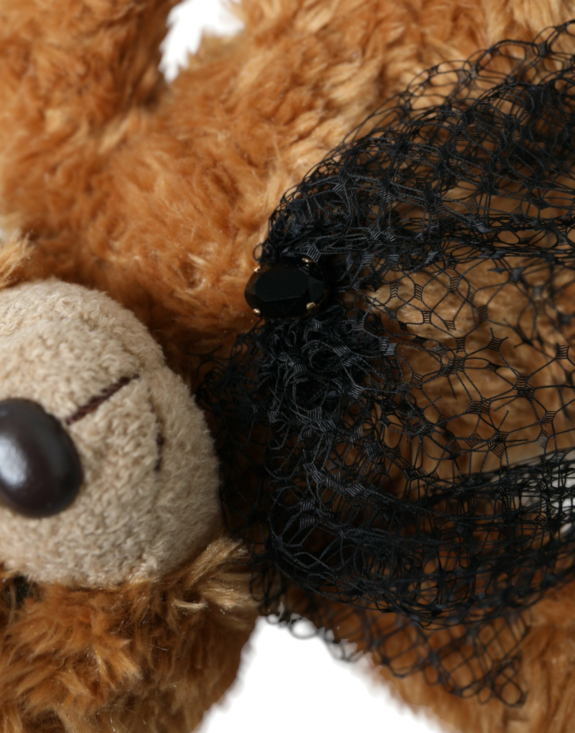 Dolce & Gabbana Brown Teddy Bear Gold Crystal Crown Headband Tiara