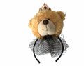 Dolce & Gabbana Brown Teddy Bear Gold Crystal Crown Headband Tiara