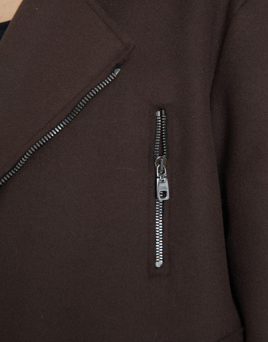 Dolce & Gabbana Brauner Mantel Kurze Biker-Wolljacke