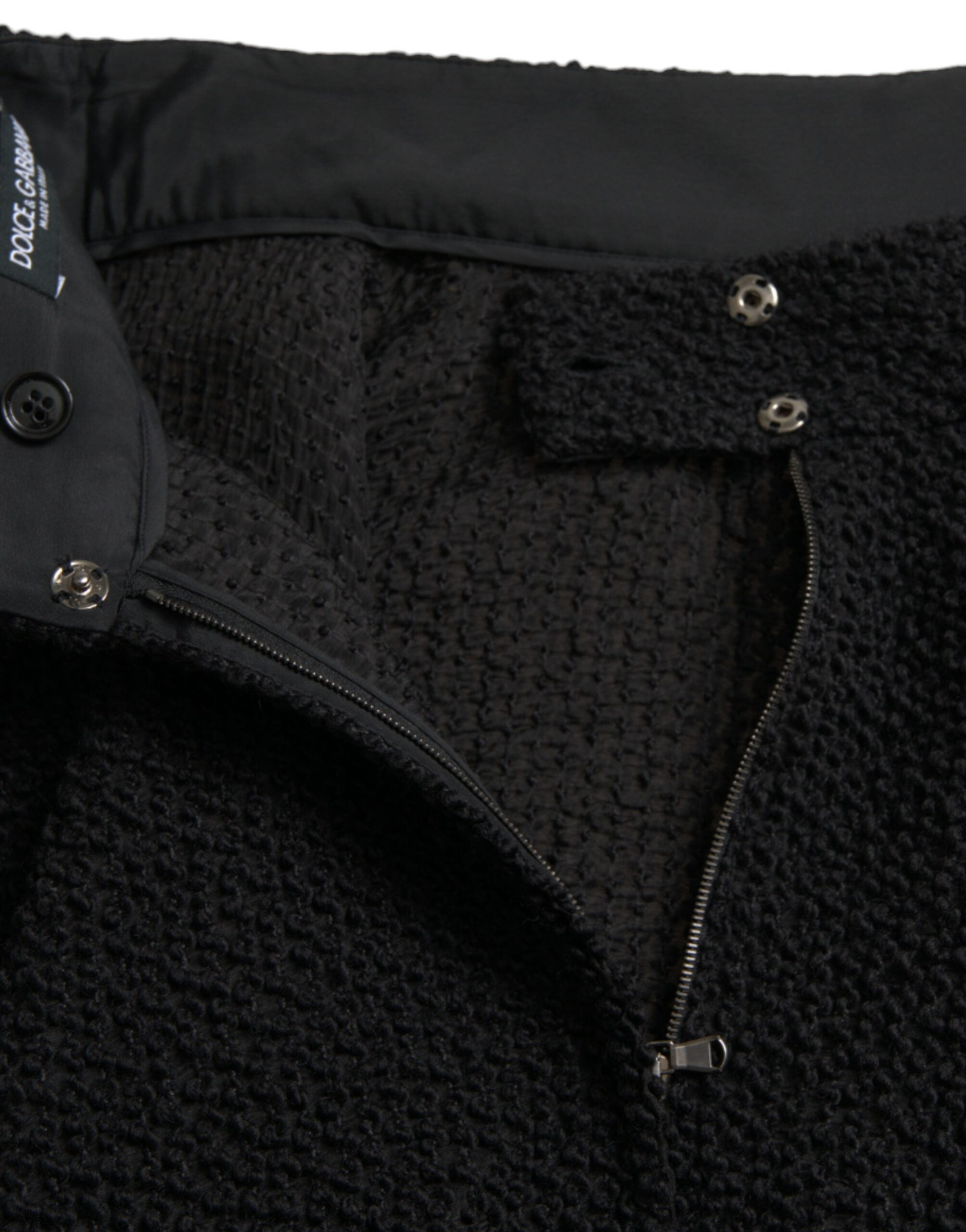 Dolce & Gabbana Schwarzer Rock mit hoher Taille und knielanger A-Linie