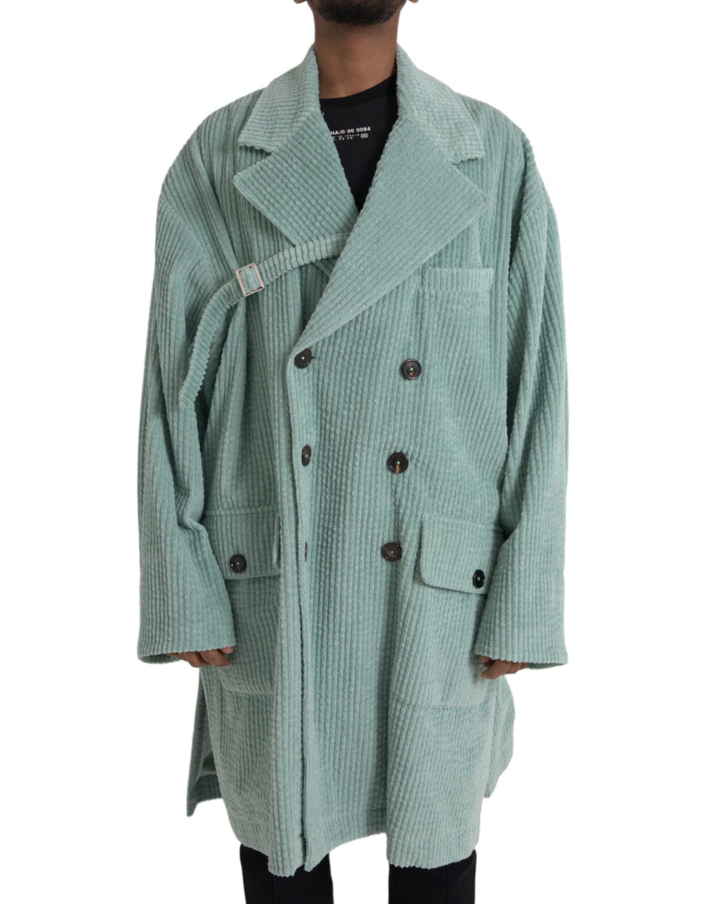 Dolce & Gabbana Blue double-breasted cotton corduroy jacket