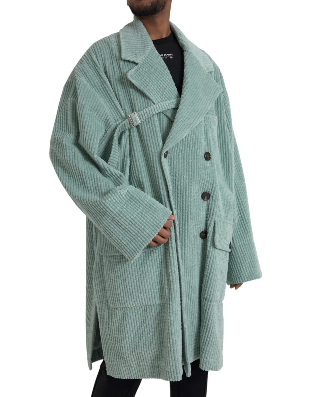 Dolce & Gabbana Blue double-breasted cotton corduroy jacket