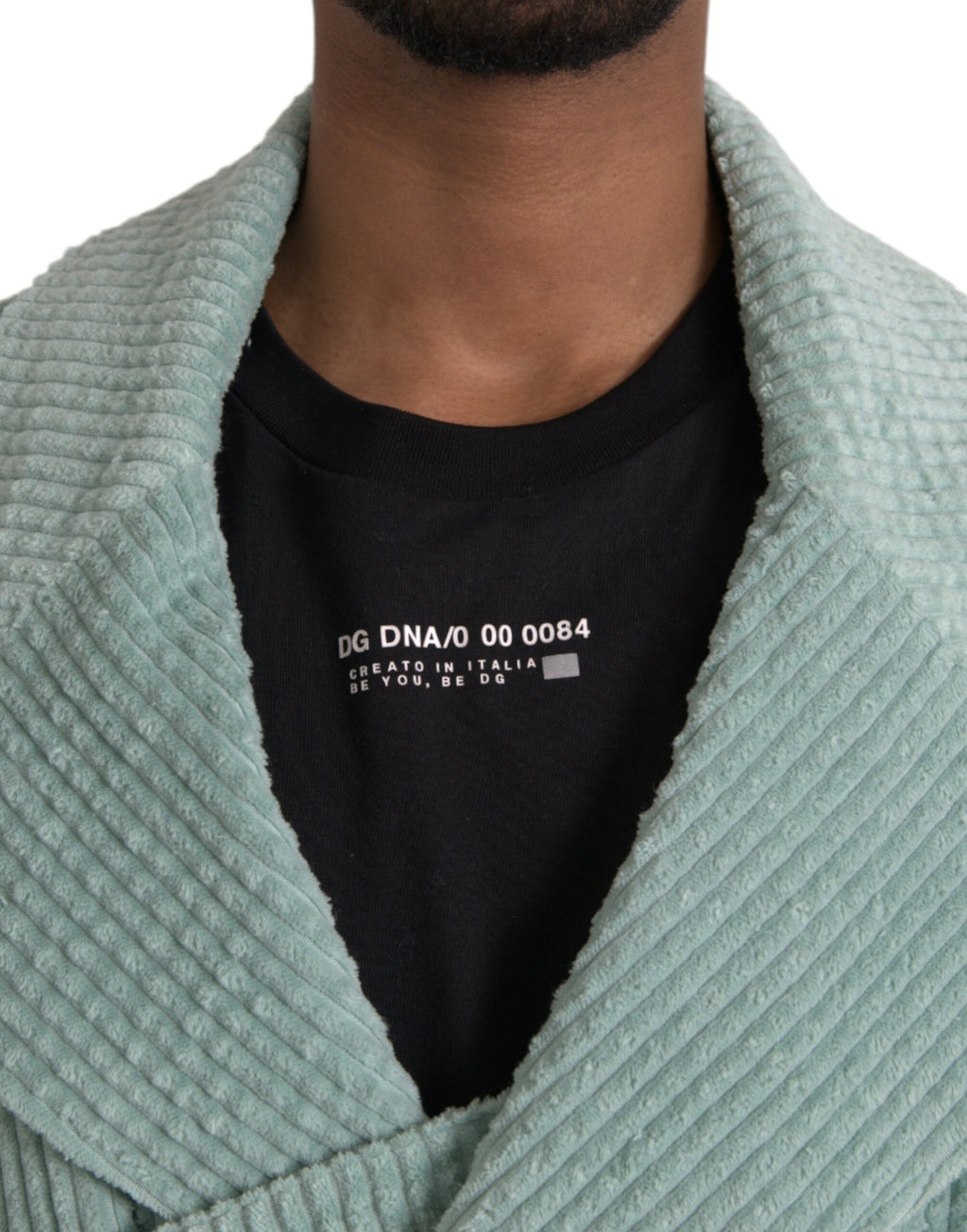 Dolce & Gabbana Blue double-breasted cotton corduroy jacket