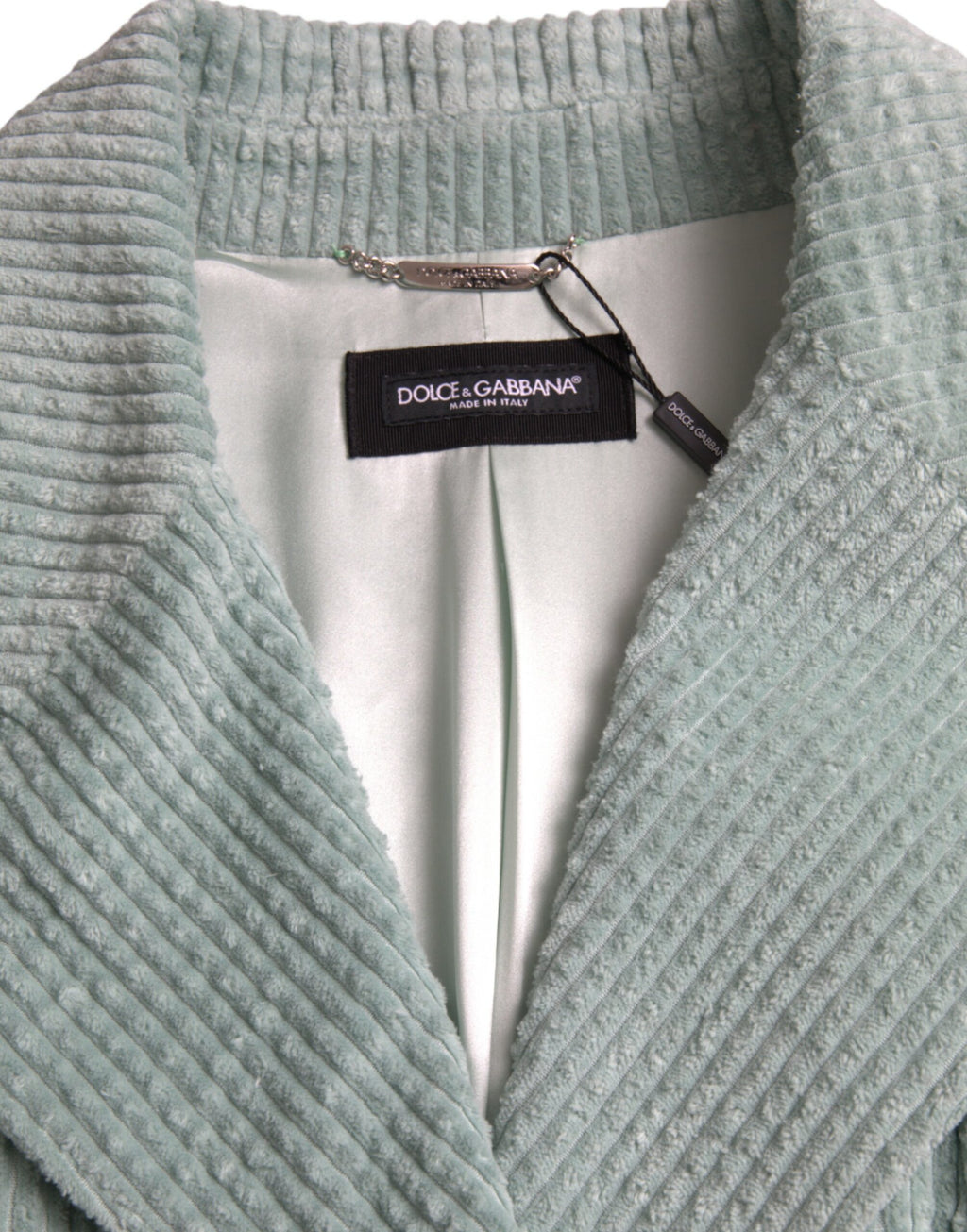 Dolce & Gabbana Blue double-breasted cotton corduroy jacket