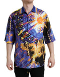 Dolce & Gabbana Multicolor Luminarie Druck Baumwolle Freizeithemd