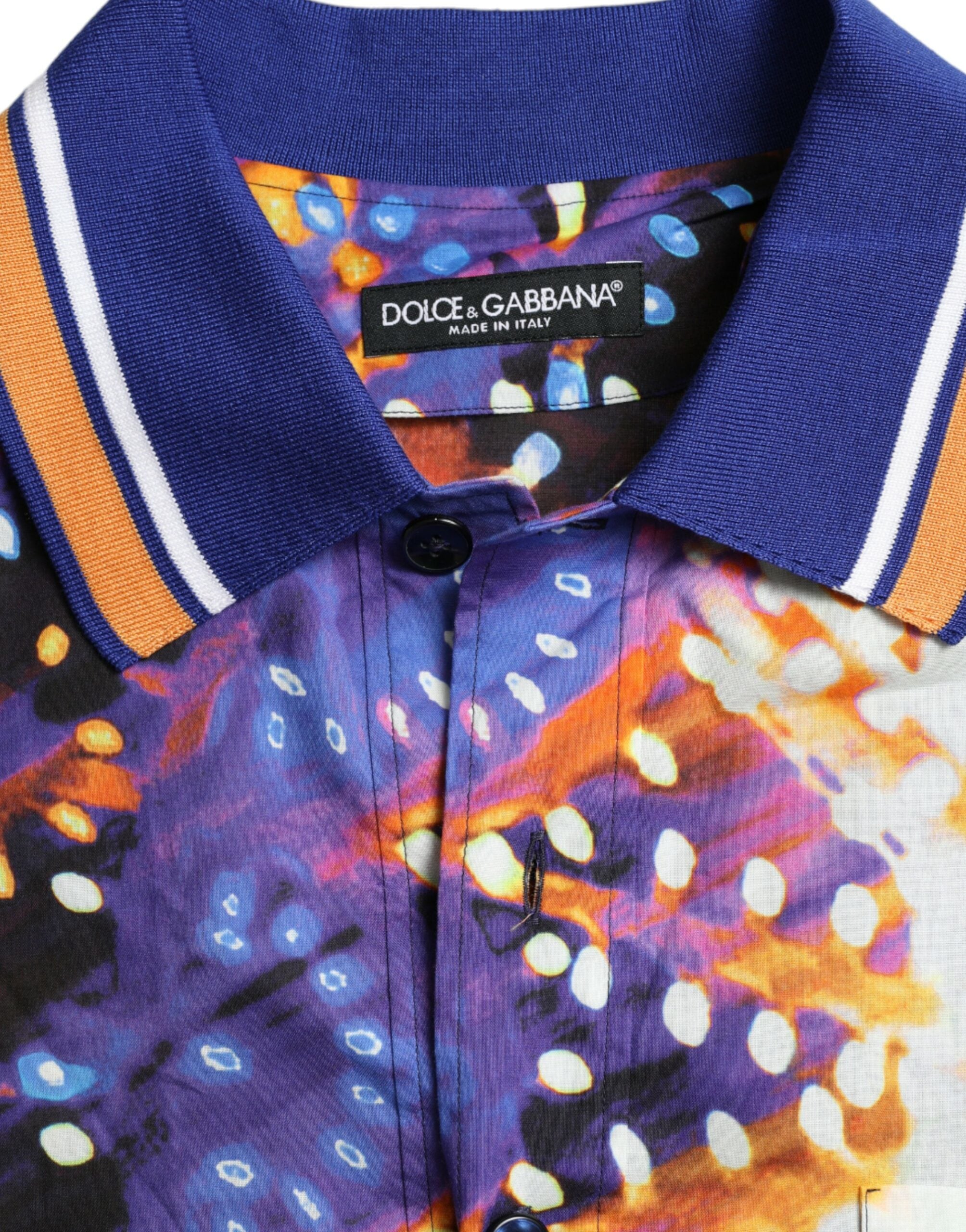 Dolce & Gabbana Multicolor Luminarie Druck Baumwolle Freizeithemd
