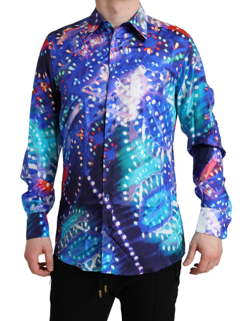 Dolce & Gabbana Purple Luminarie Silk Martini Shirt