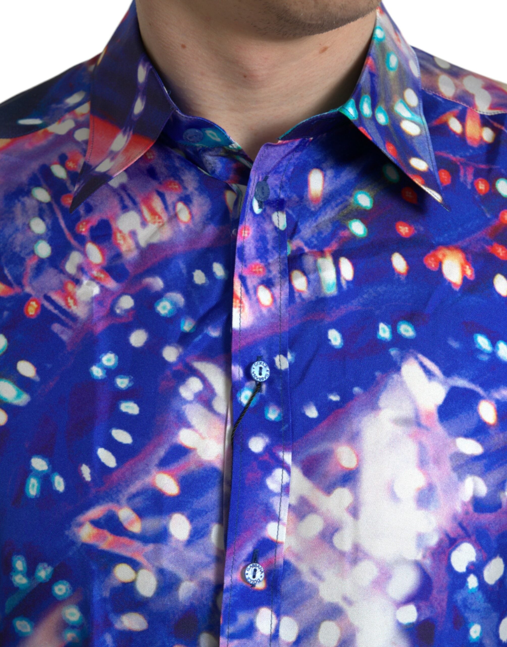 Dolce & Gabbana Purple Luminarie Silk Martini Shirt
