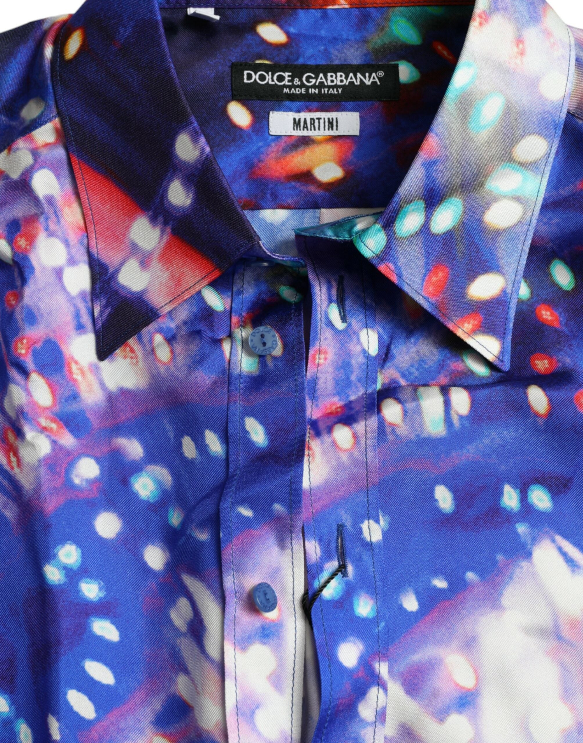 Dolce & Gabbana Purple Luminarie Silk Martini Shirt