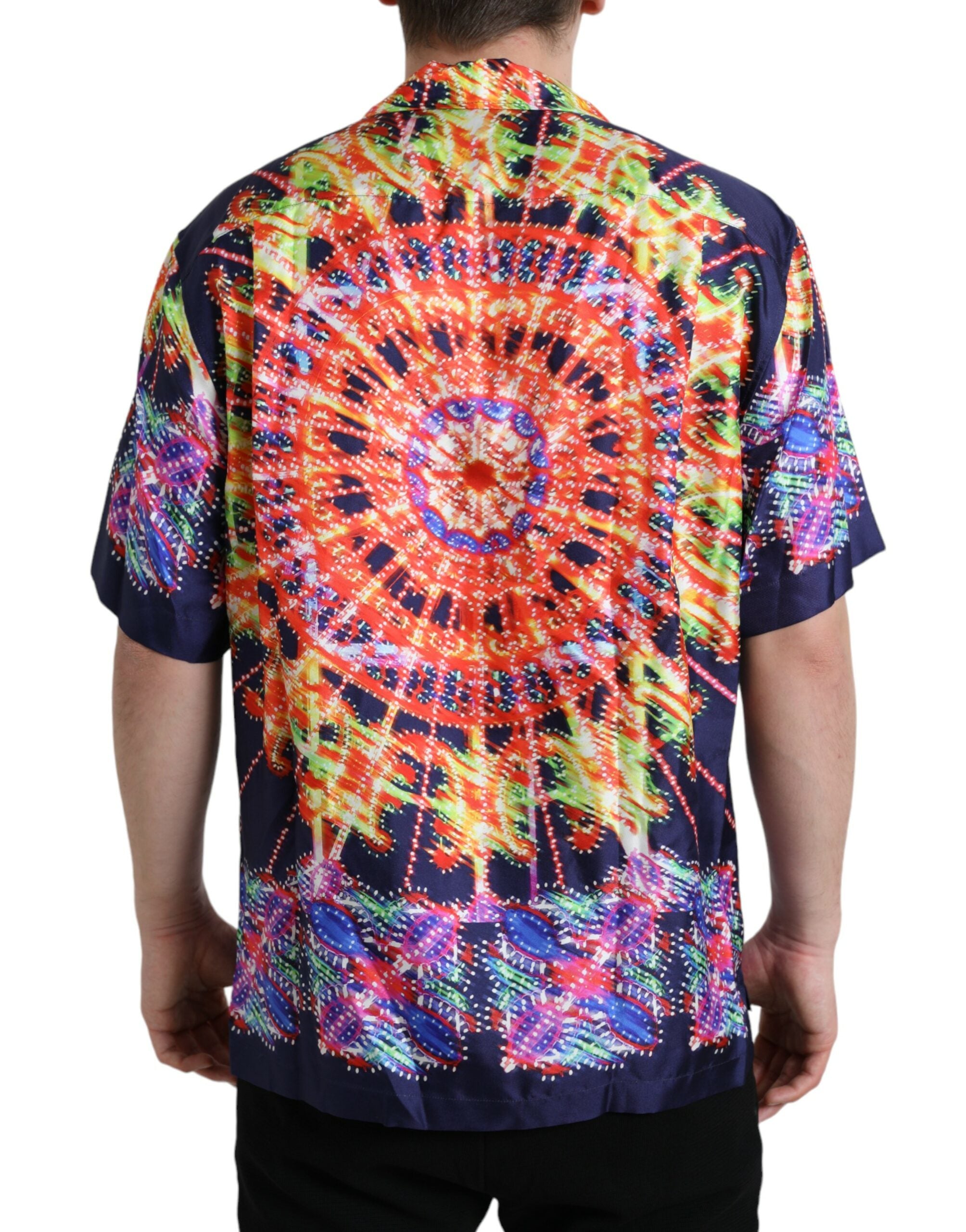 Dolce & Gabbana Multicolor Luminarie Seide Freizeithemd