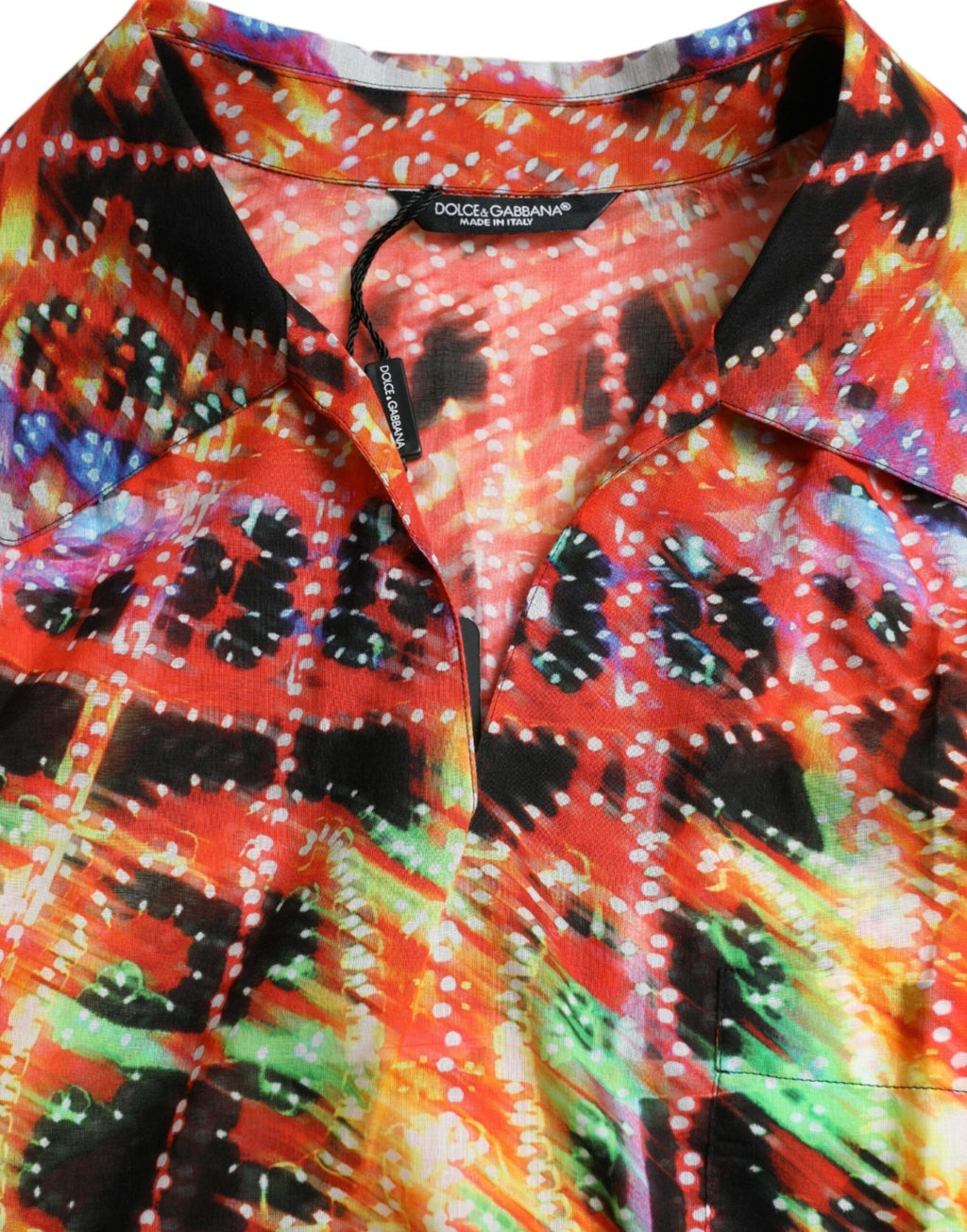 Dolce & Gabbana Mehrfarbiges T-Shirt aus Baumwolle mit Luminarie-Druck