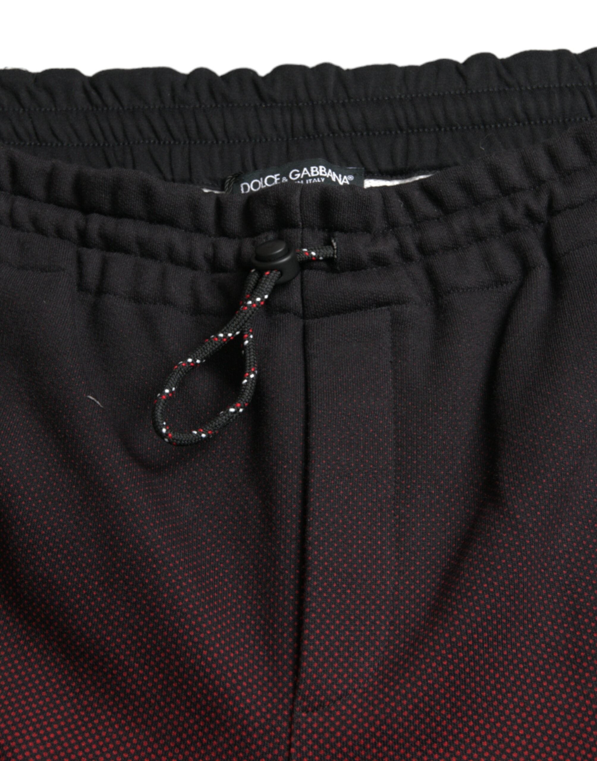 Dolce & Gabbana Red Cotton Leopard Print Bermuda Shorts