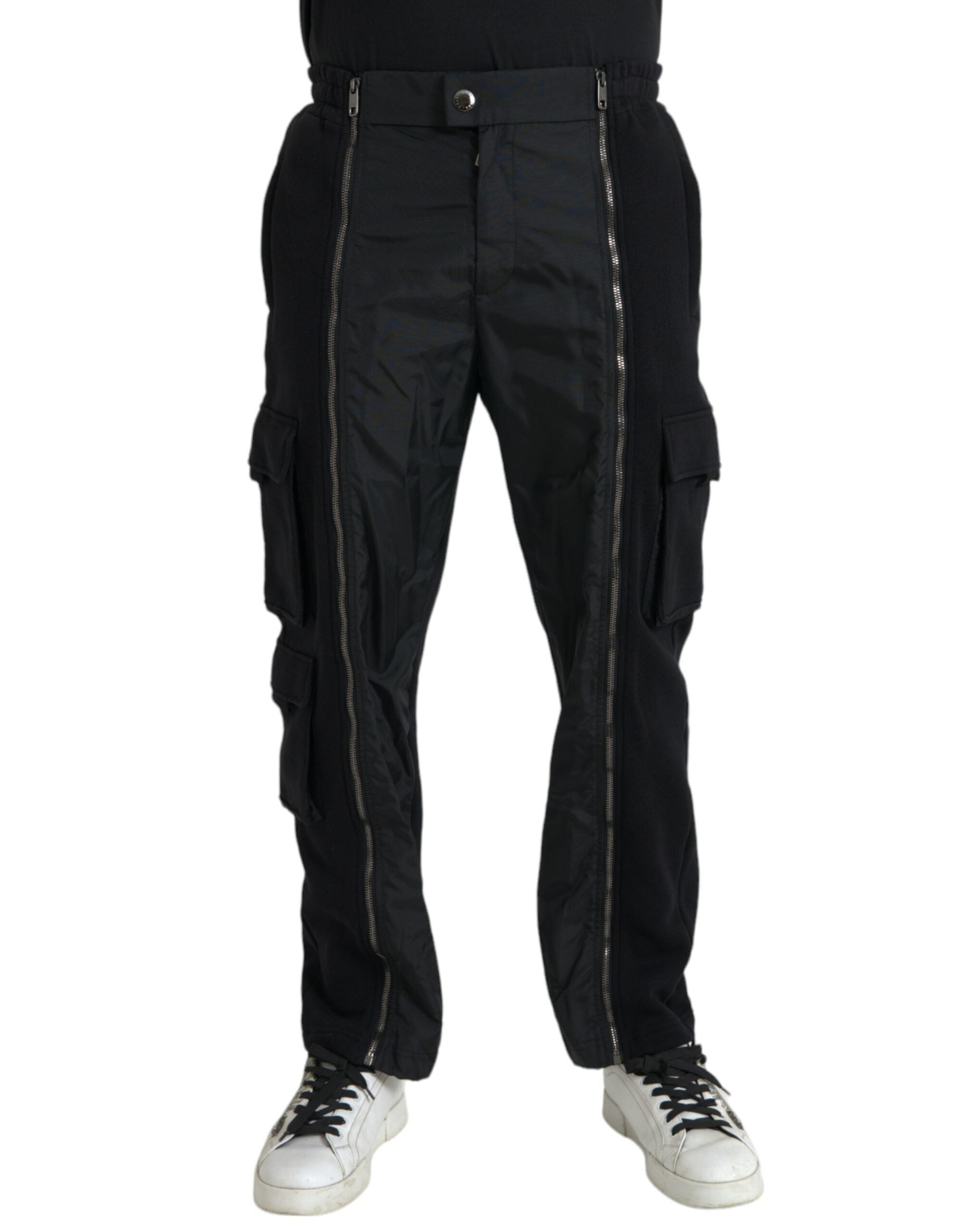 Dolce & Gabbana Black Cotton Blend Skinny Trousers