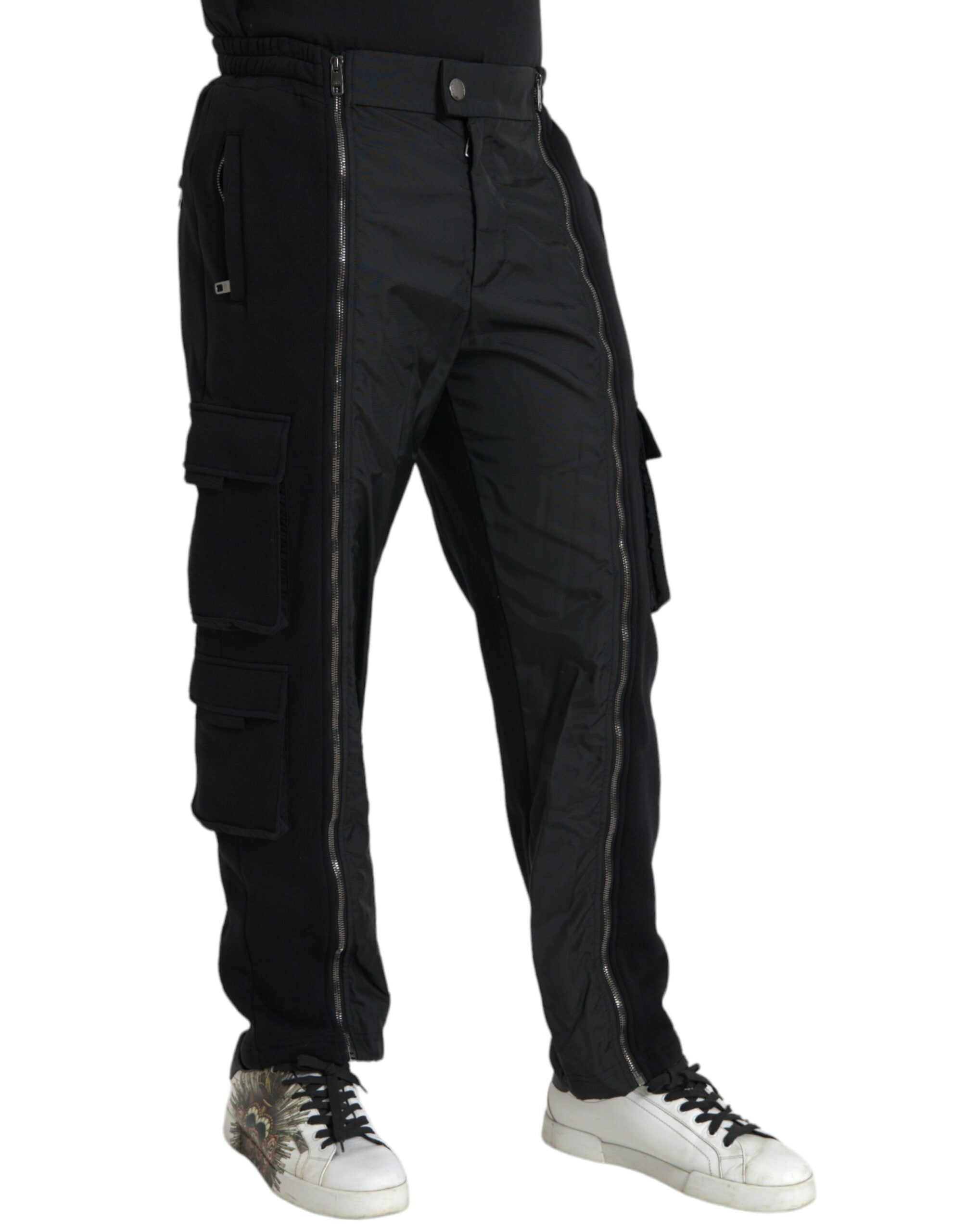 Dolce & Gabbana Black Cotton Blend Skinny Trousers