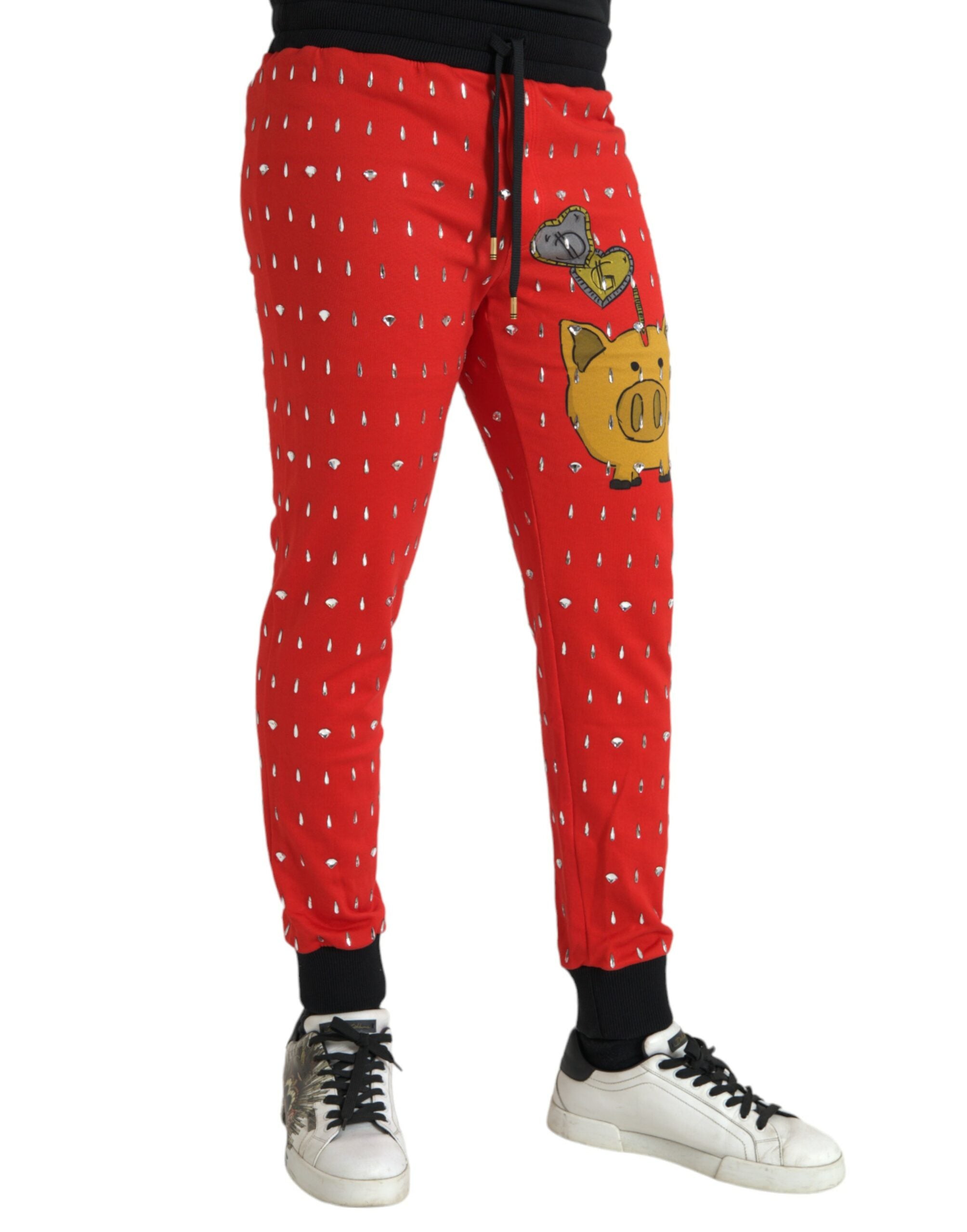 Dolce & Gabbana Red Year of the Pig Jogger Sweatpants