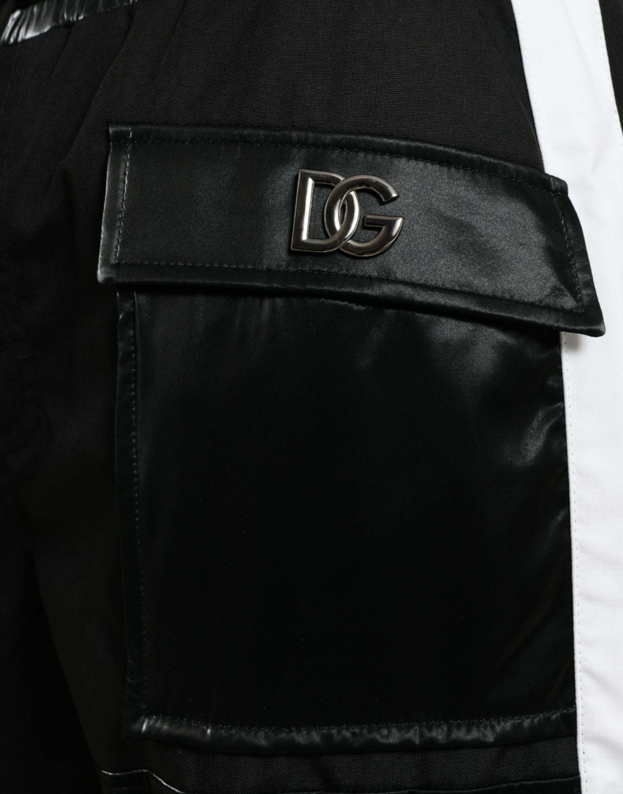 Dolce & Gabbana Schwarze Nylon Cargo Jogger Männer Sweatpants Hosen