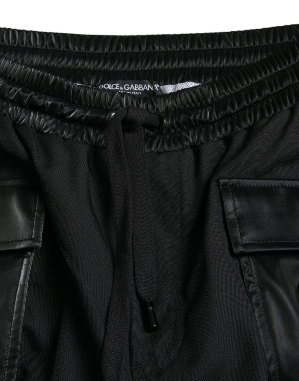 Dolce & Gabbana Schwarze Nylon Cargo Jogger Männer Sweatpants Hosen
