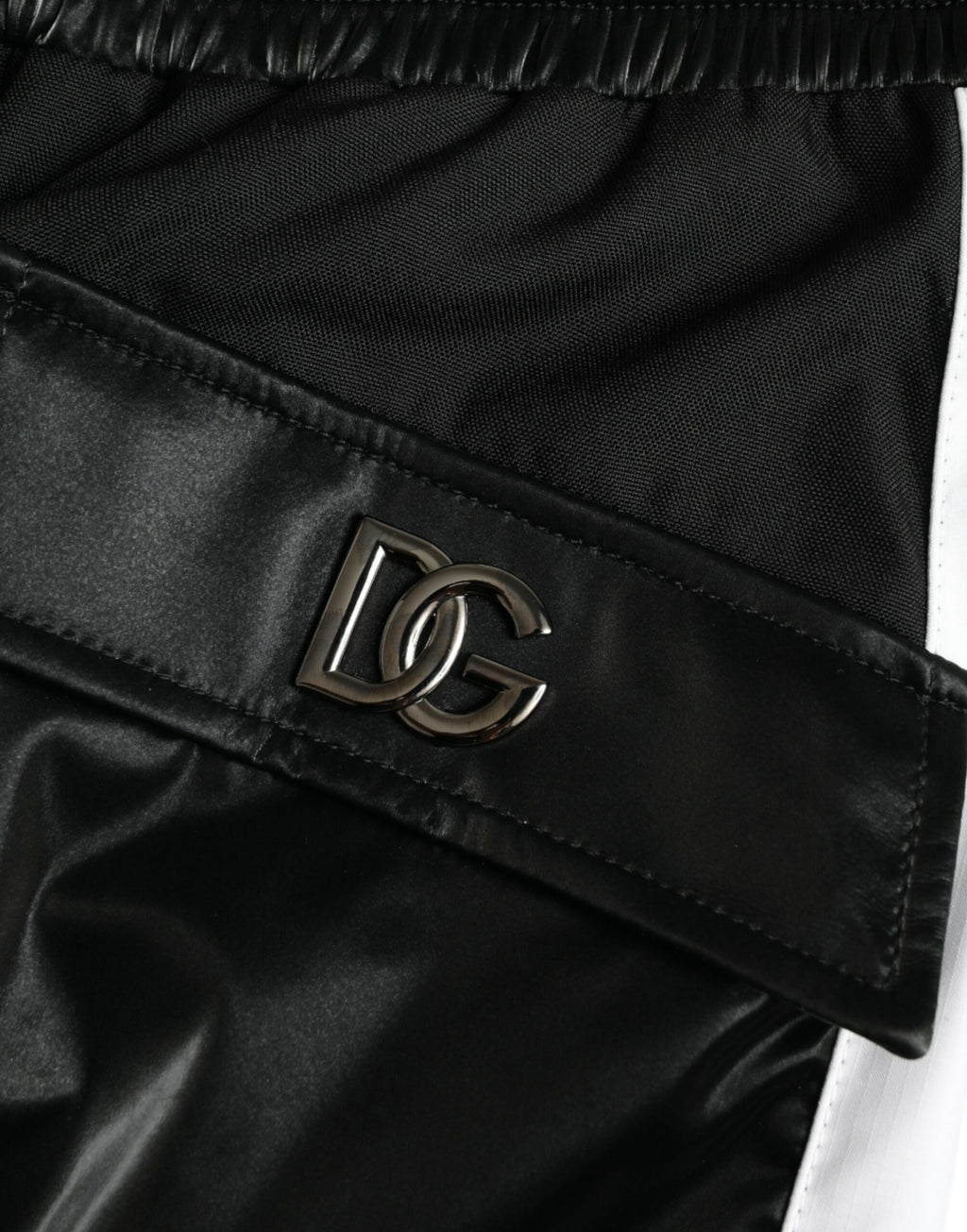 Dolce & Gabbana Schwarze Nylon Cargo Jogger Männer Sweatpants Hosen