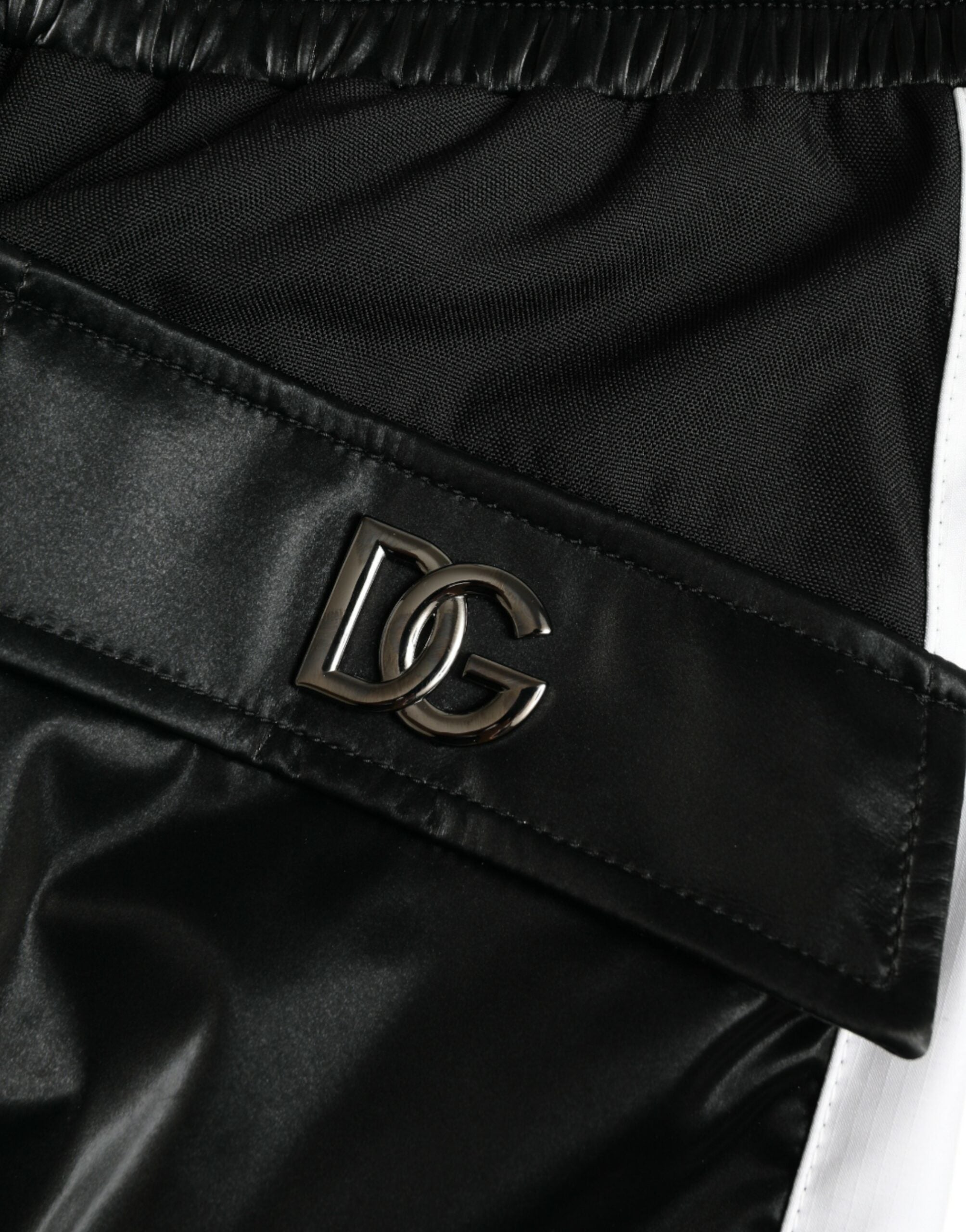 Dolce & Gabbana Schwarze Nylon Cargo Jogger Männer Sweatpants Hosen