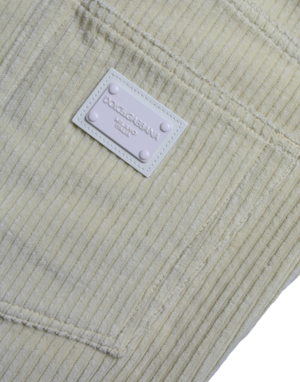 Dolce & Gabbana Yellow Cord Logo Plaque Skinny Denim Jeans