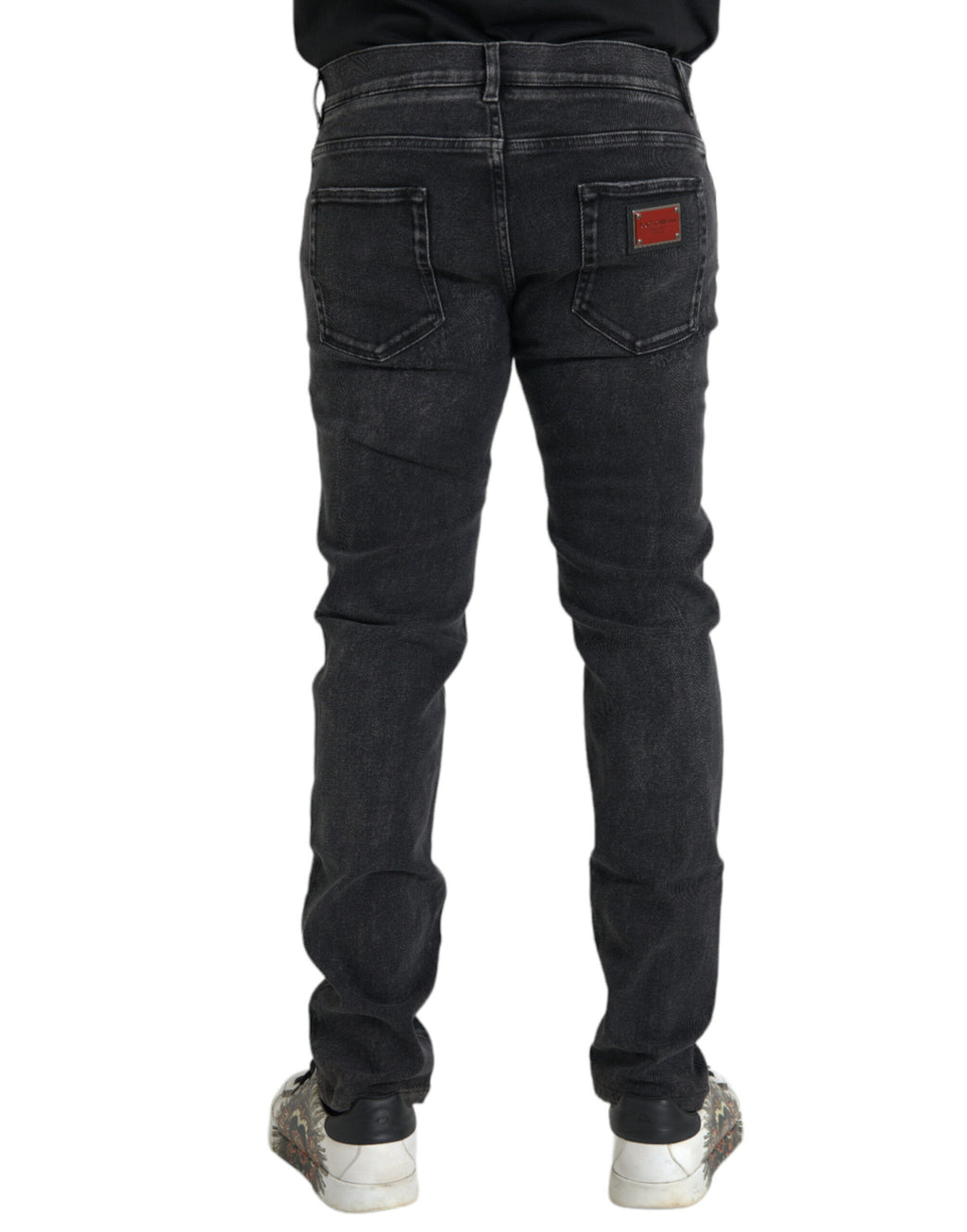 Dolce & Gabbana Grey Cotton-Stretch Logo Skinny Denim Jeans