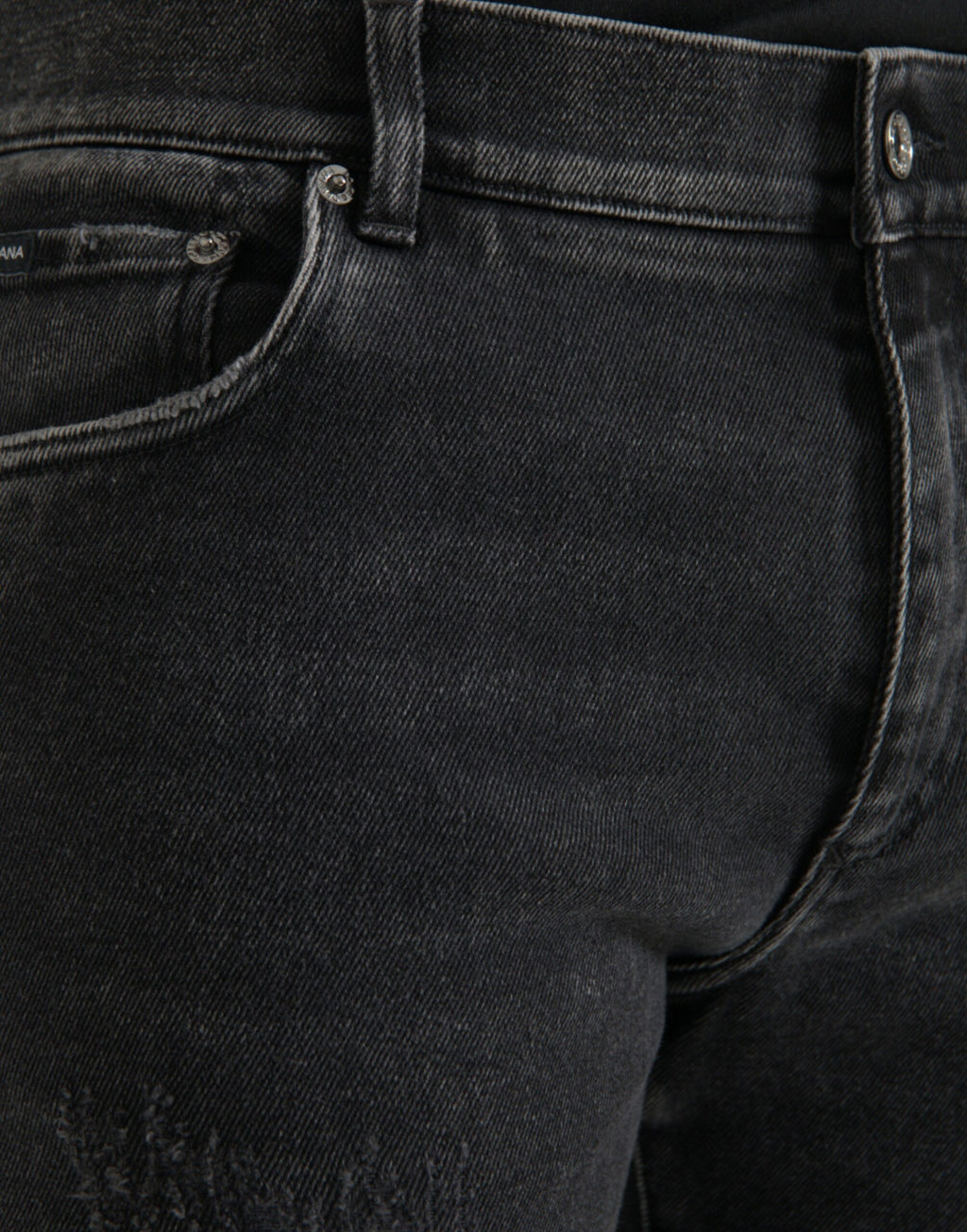 Dolce & Gabbana Grey Cotton-Stretch Logo Skinny Denim Jeans