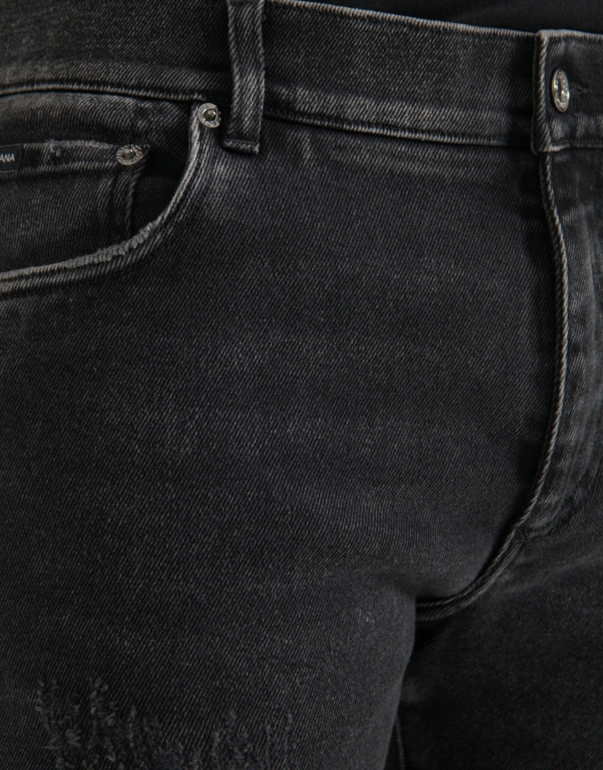 Dolce & Gabbana Grey Cotton-Stretch Logo Skinny Denim Jeans