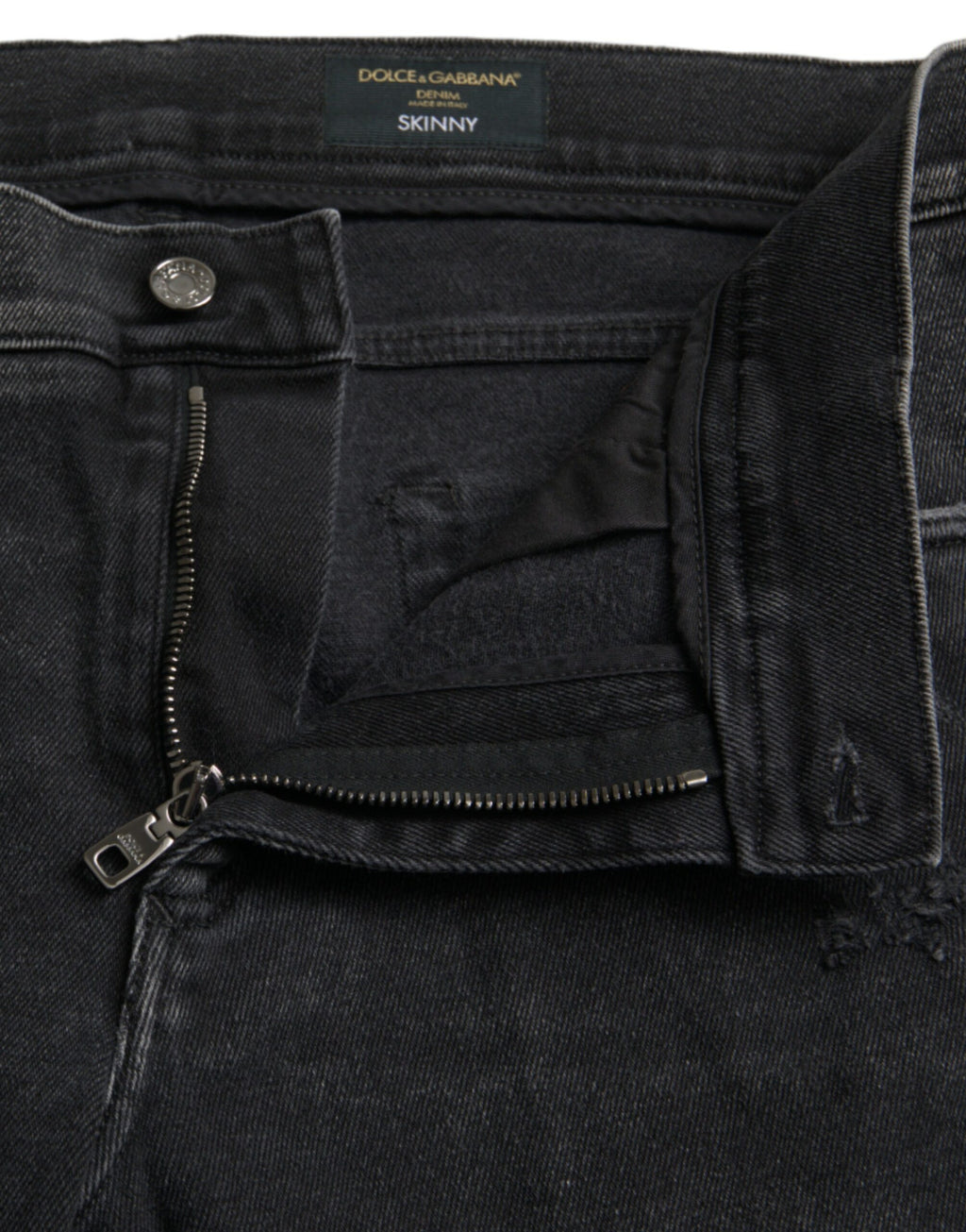 Dolce & Gabbana Grey Cotton-Stretch Logo Skinny Denim Jeans