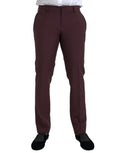Dolce & Gabbana Chestnut Wool Men's Slim Fit Dress Pants