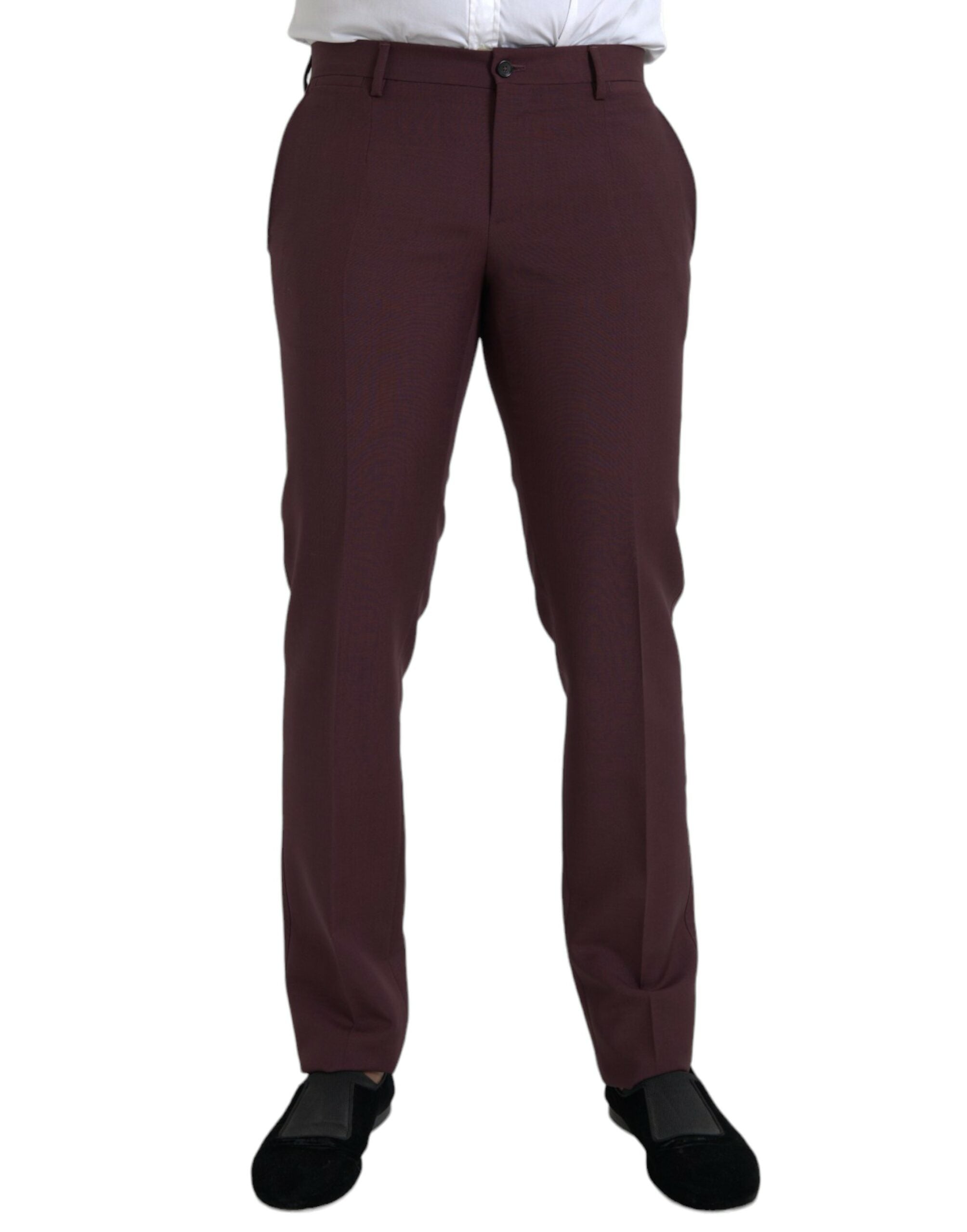 Dolce & Gabbana Chestnut Wool Men's Slim Fit Dress Pants