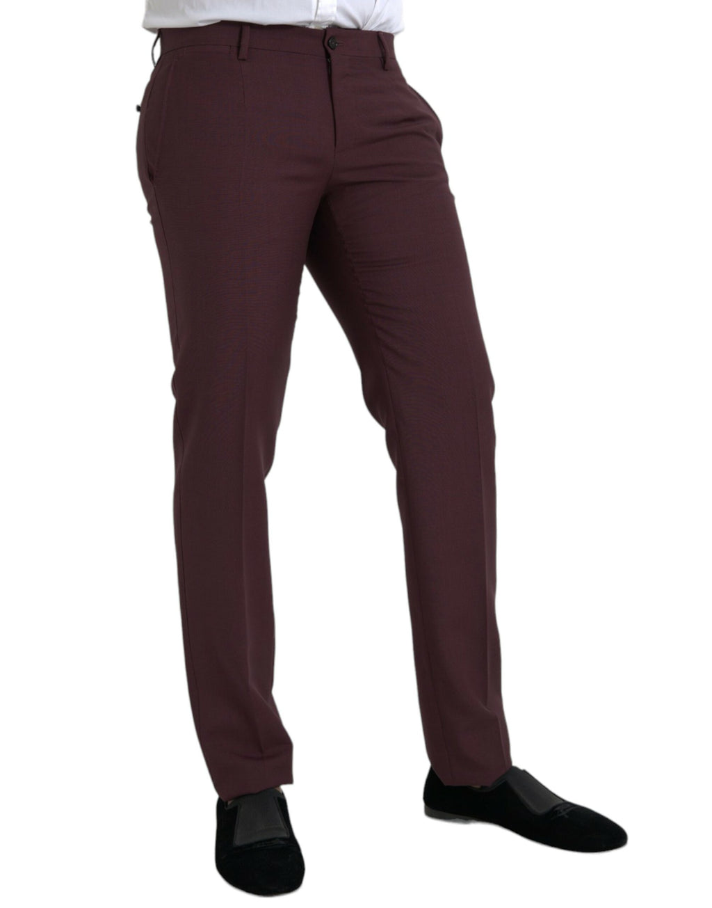 Dolce & Gabbana Chestnut Wool Men's Slim Fit Dress Pants