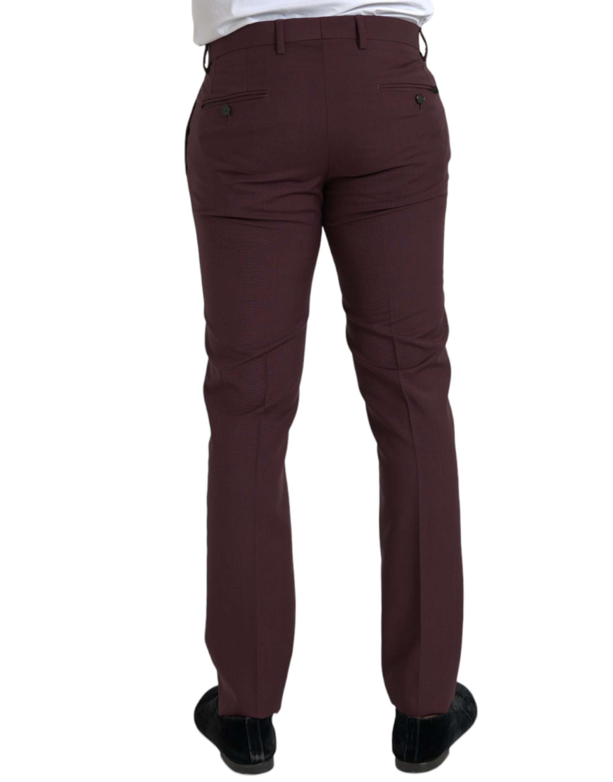 Dolce & Gabbana Chestnut Wool Men's Slim Fit Dress Pants