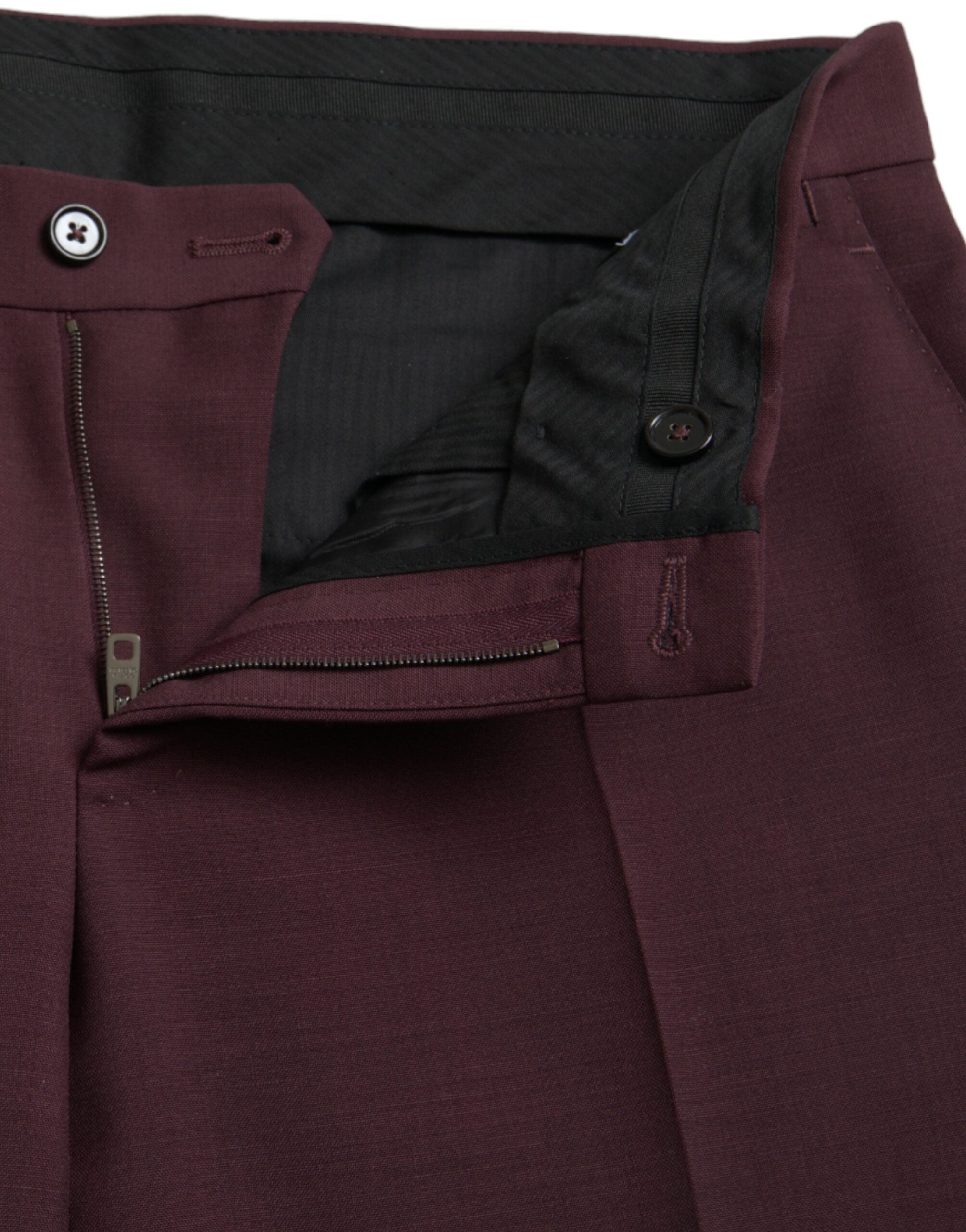 Dolce & Gabbana Chestnut Wool Men's Slim Fit Dress Pants
