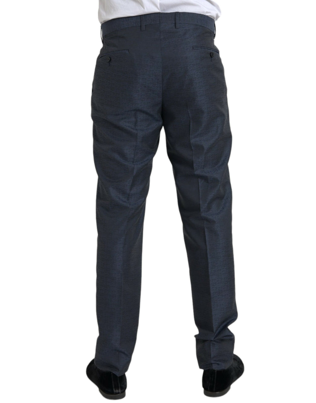 Dolce & Gabbana Blaue Wolle Herren Skinny Dress Hose