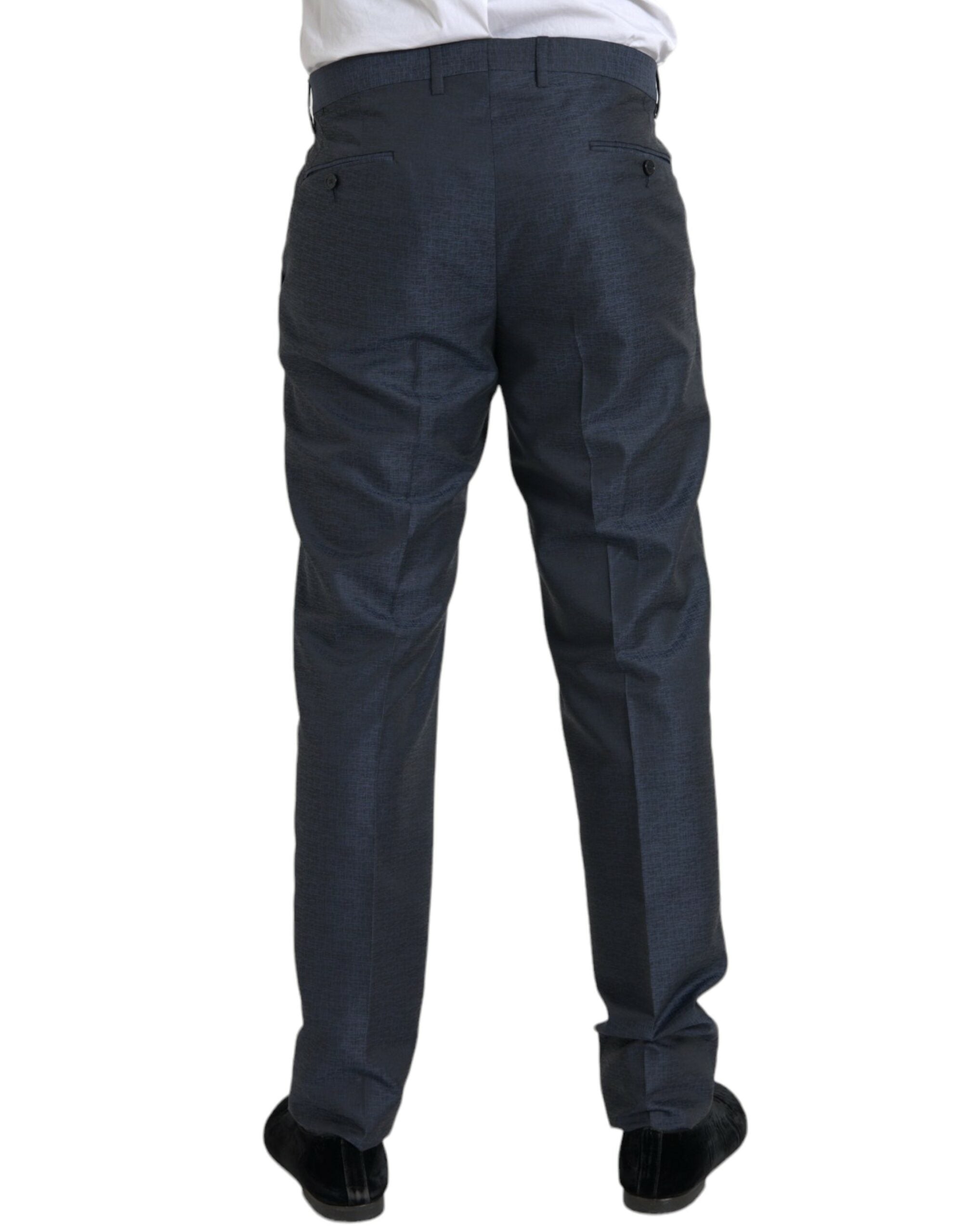 Dolce & Gabbana Blaue Wolle Herren Skinny Dress Hose