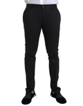 Dolce & Gabbana Black Cotton-Stretch Skinny Dress Pants