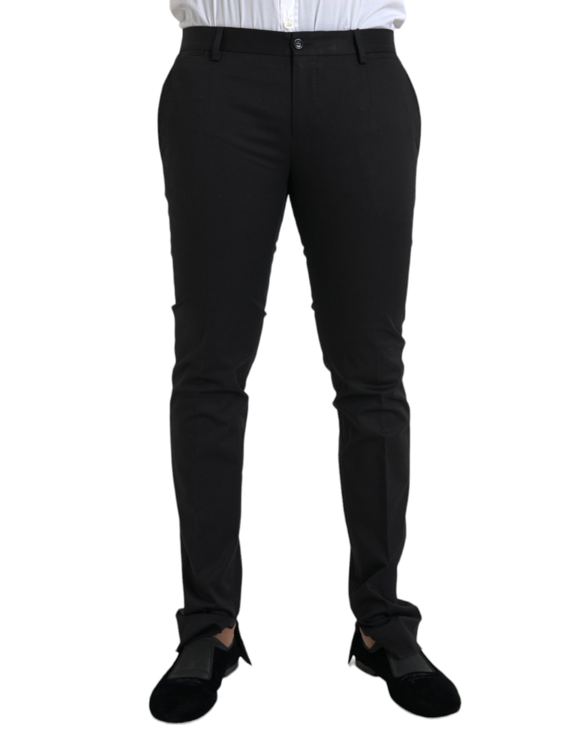 Dolce & Gabbana Black Cotton-Stretch Skinny Dress Pants