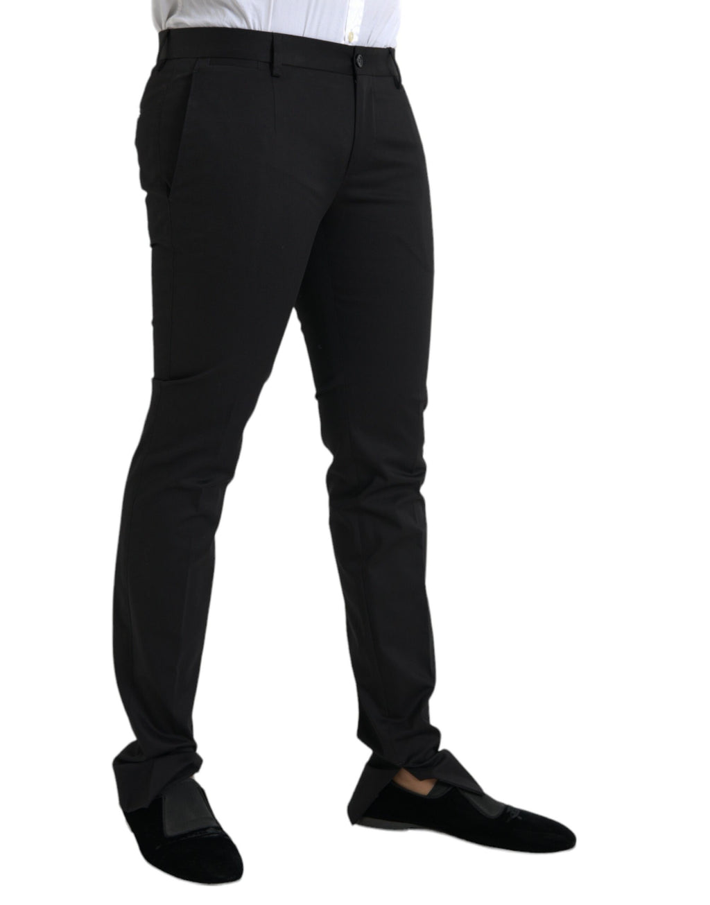 Dolce & Gabbana Black Cotton-Stretch Skinny Dress Pants