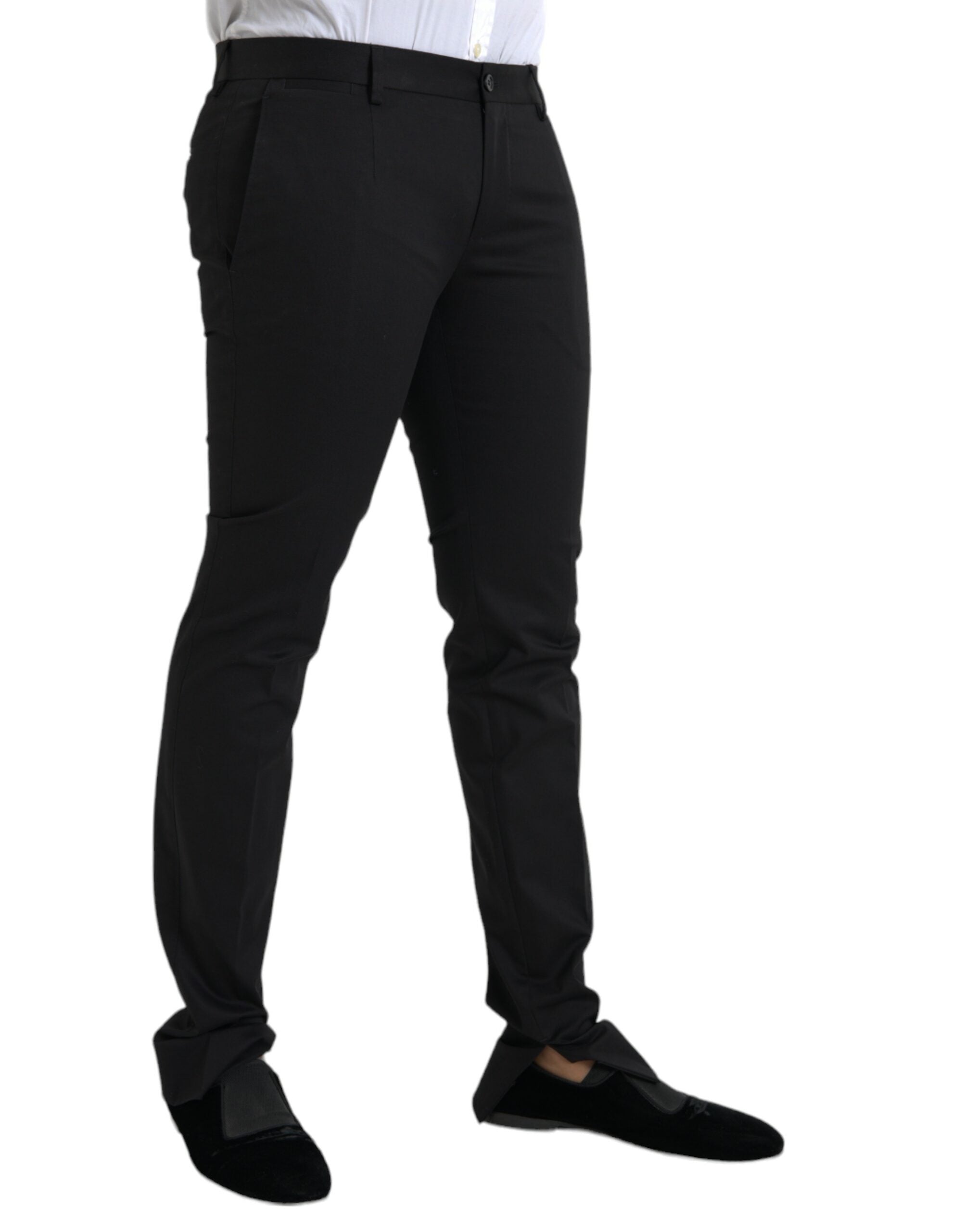 Dolce & Gabbana Black Cotton-Stretch Skinny Dress Pants