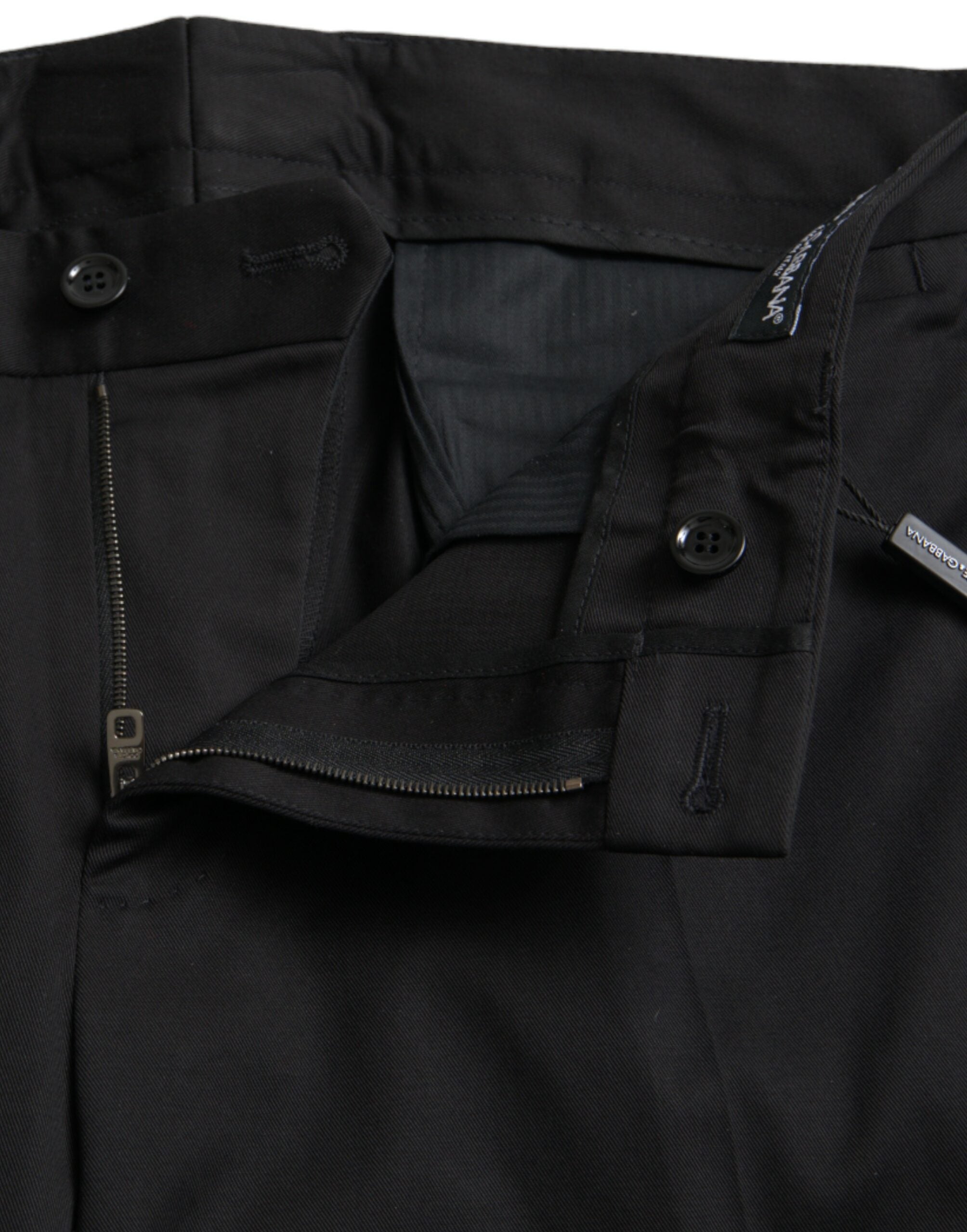 Dolce & Gabbana Black Cotton-Stretch Skinny Dress Pants
