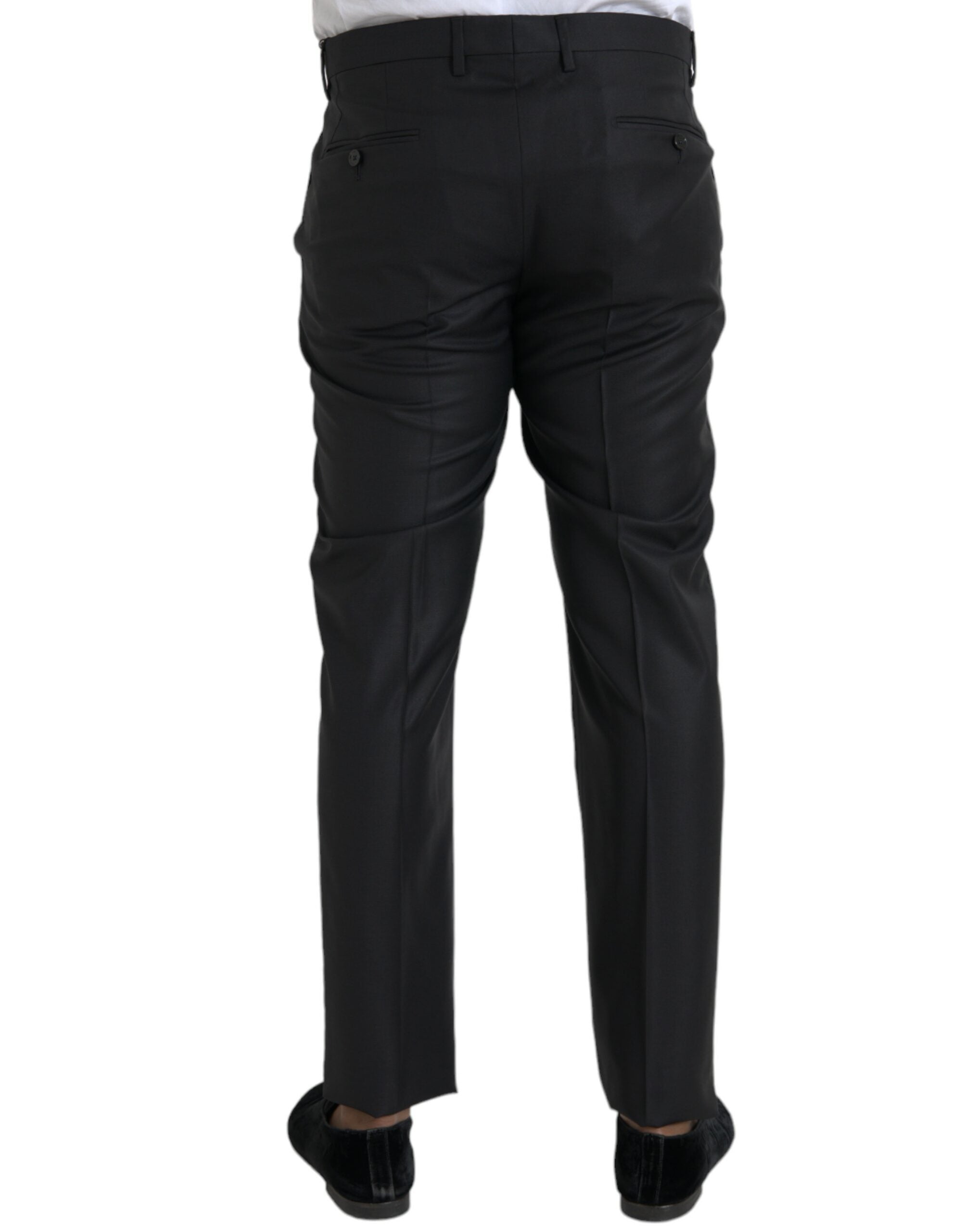 Dolce & Gabbana Black Wool and Silk Skinny Dress Pants