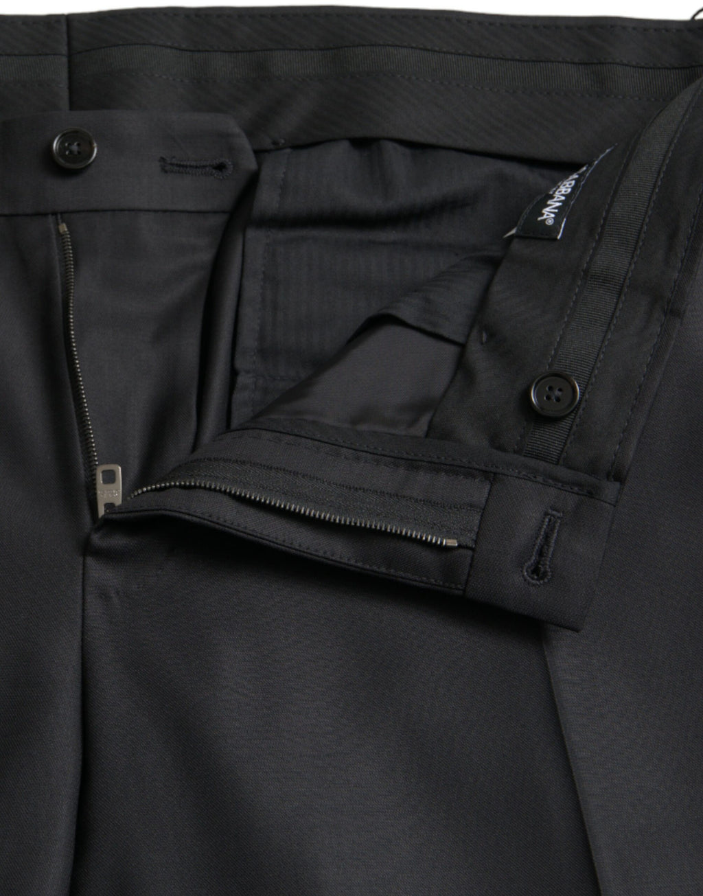 Dolce & Gabbana Black Wool and Silk Skinny Dress Pants