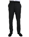 Dolce & Gabbana Schwarze Seide Herren Skinny Dress Hose