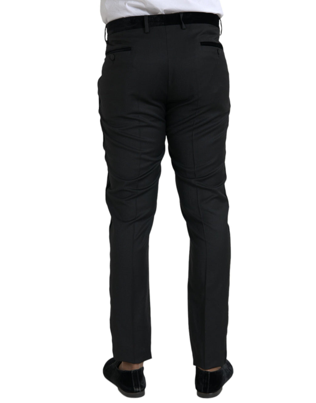 Dolce & Gabbana Schwarze Seide Herren Skinny Dress Hose