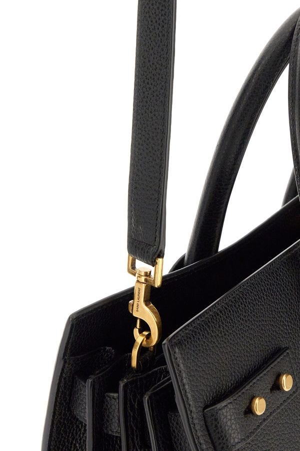Saint Laurent Sac de Jour Handbag in Black Calfskin