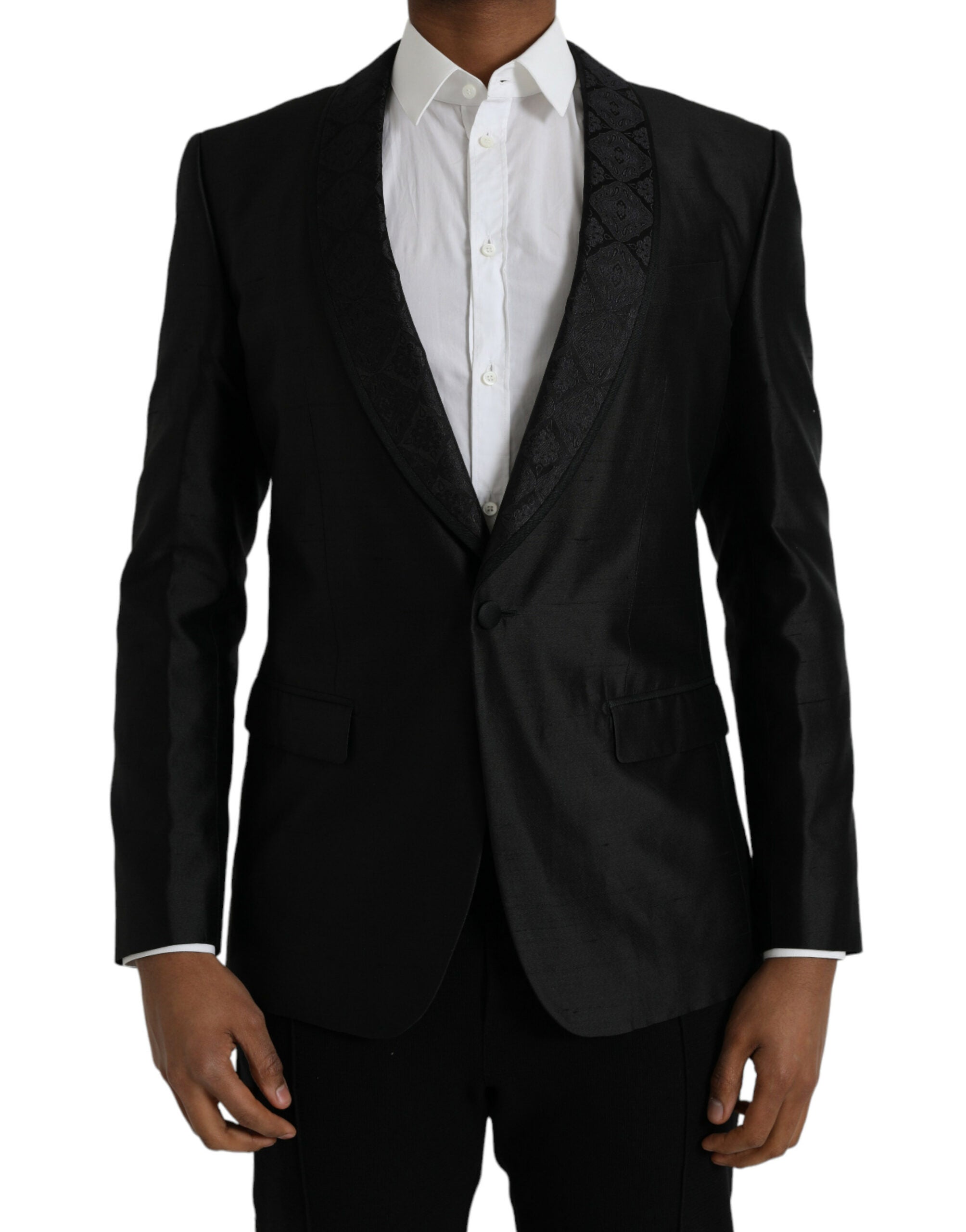 Dolce & Gabbana Black MARTINI Single-Breasted Blazer Coat
