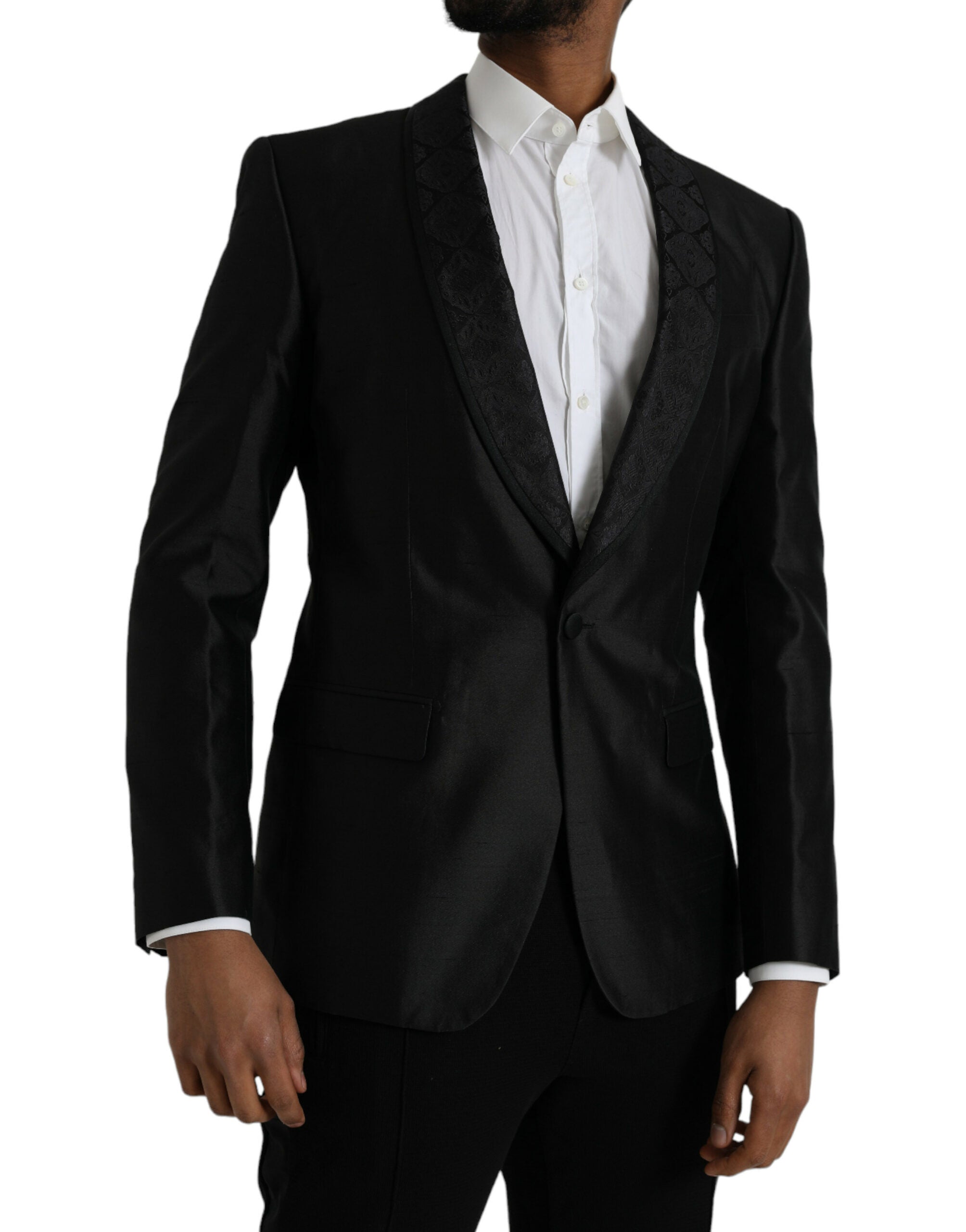 Dolce & Gabbana Black MARTINI Single-Breasted Blazer Coat